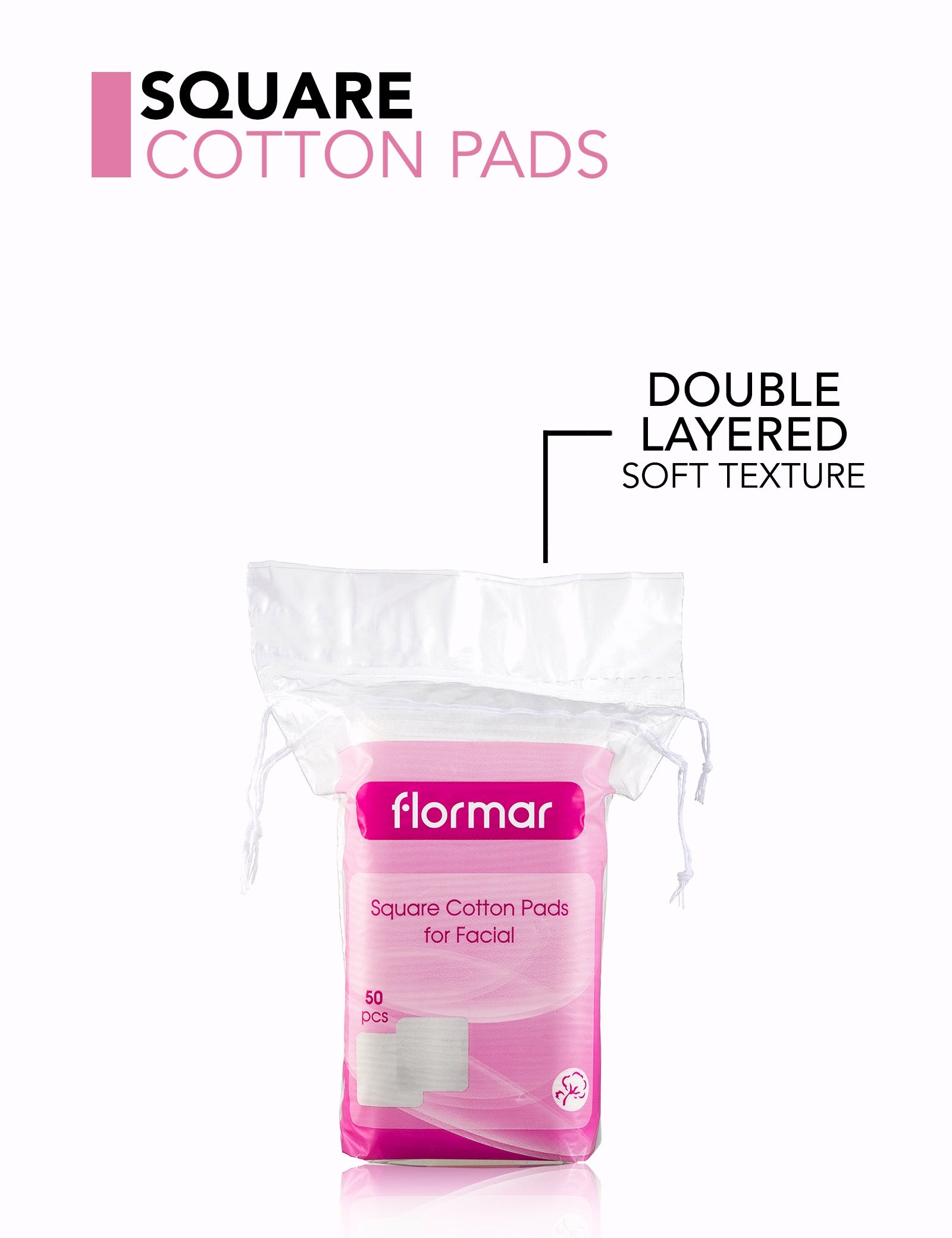 Pretty by Flormar Square Cotton Pads dischetti struccanti quadrati viso