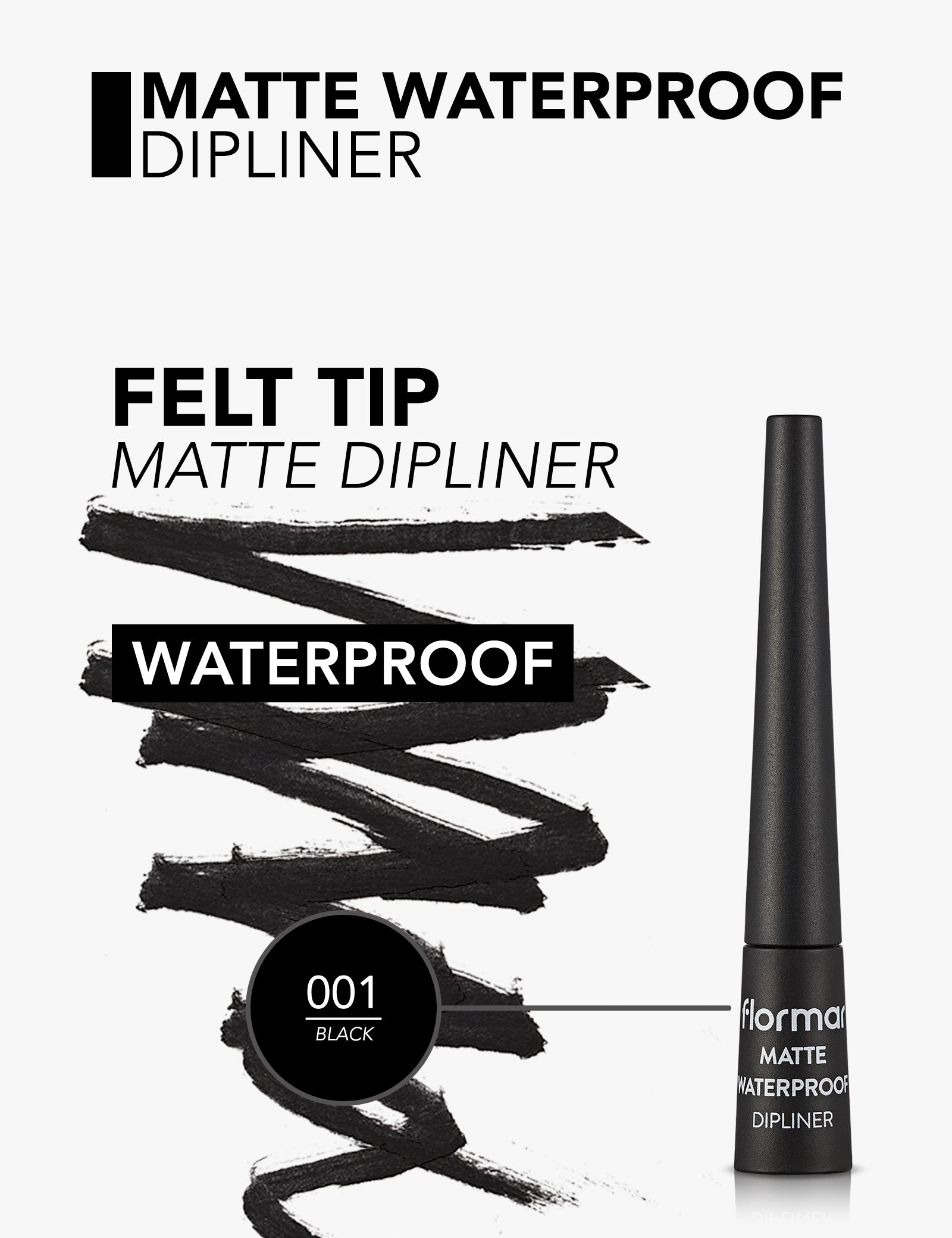 Pretty by Flormar Matte Dipliner Eyeliner Nero 01 Black Waterproof