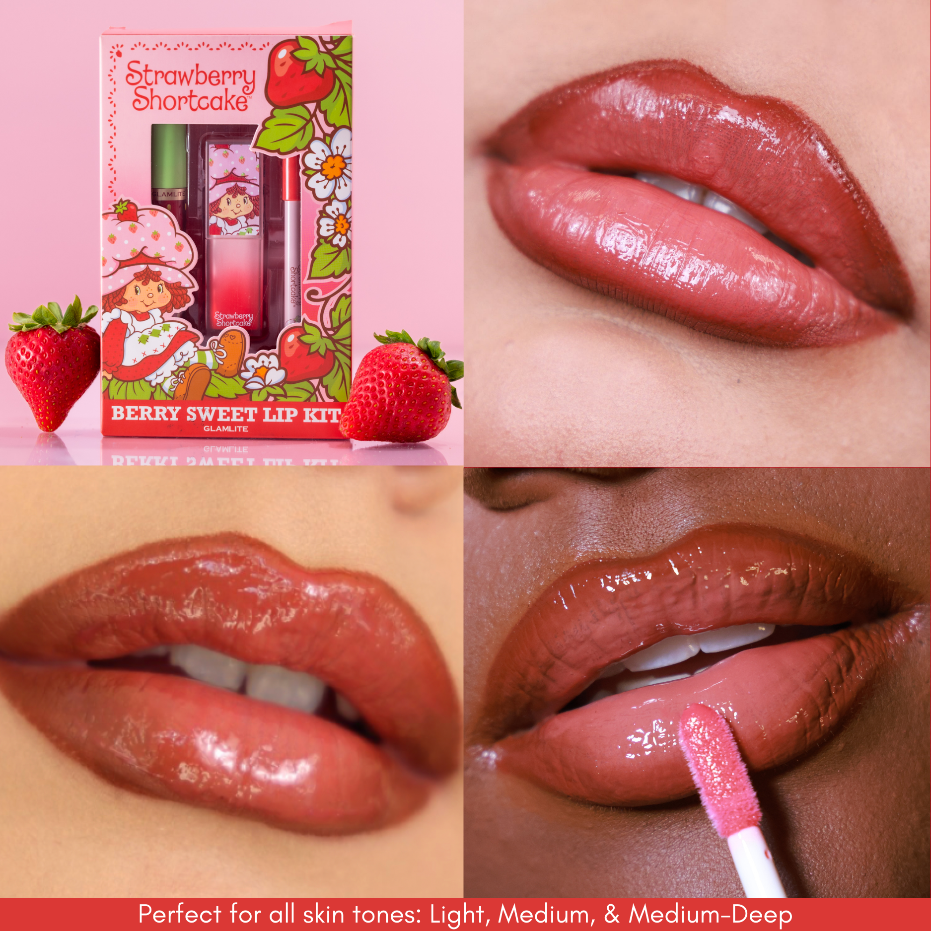 Glamlite Lip Kits Berry Sweet kit labbra fragola 3 pezzi