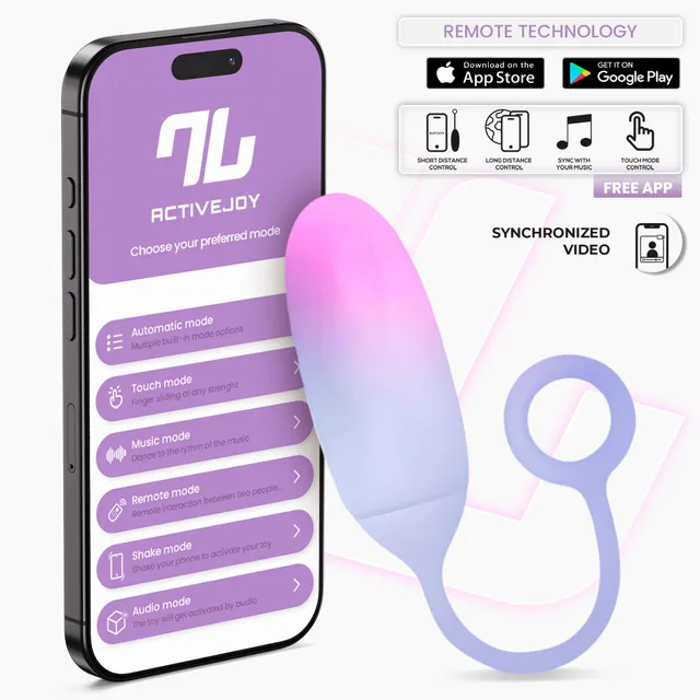 INTOYOU uovo vibrante rosa blu doppio strato con app