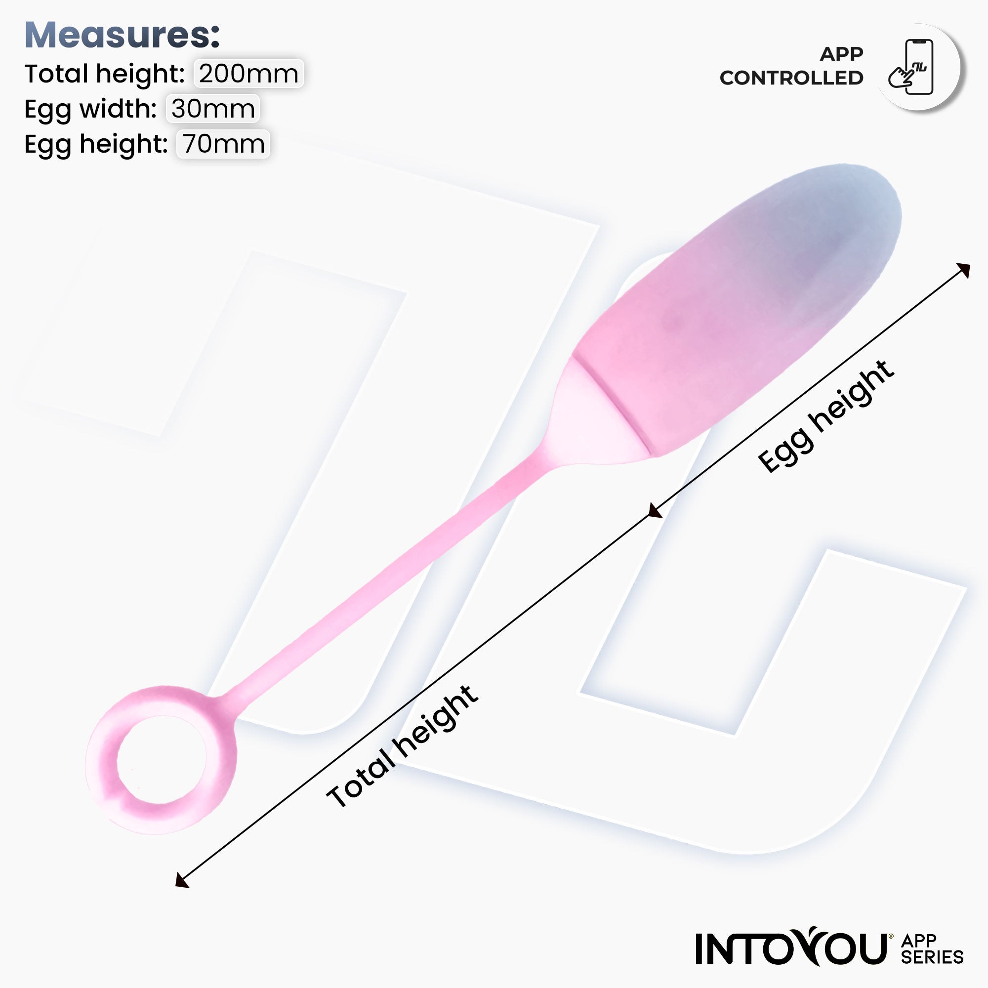 INTOYOU Uova ovetto vibrante con app blu rosa silicone