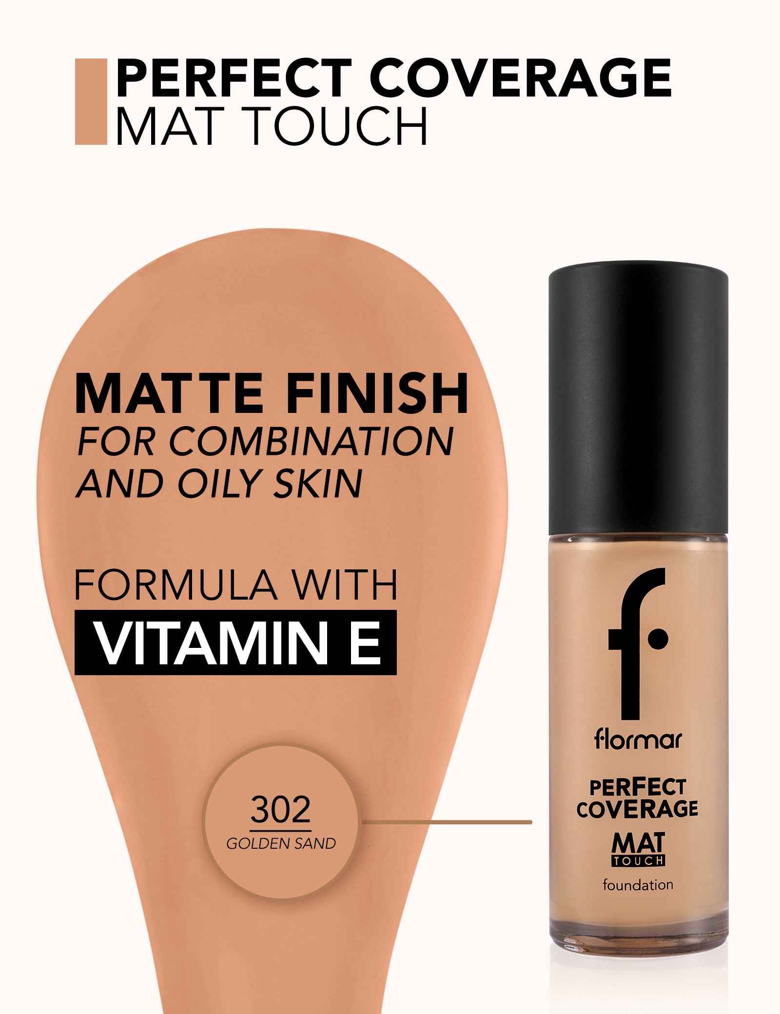 Pretty by Flormar Mat Touch fondotinta opaco 301 SFT Beige