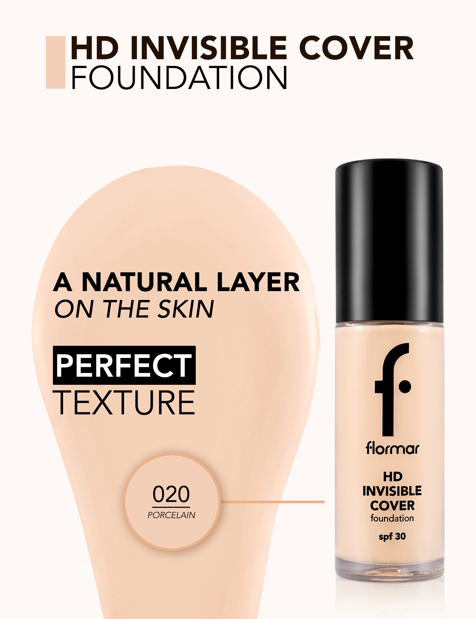 Pretty by Flormar Invisible Cover fondotinta 080 Soft Beige