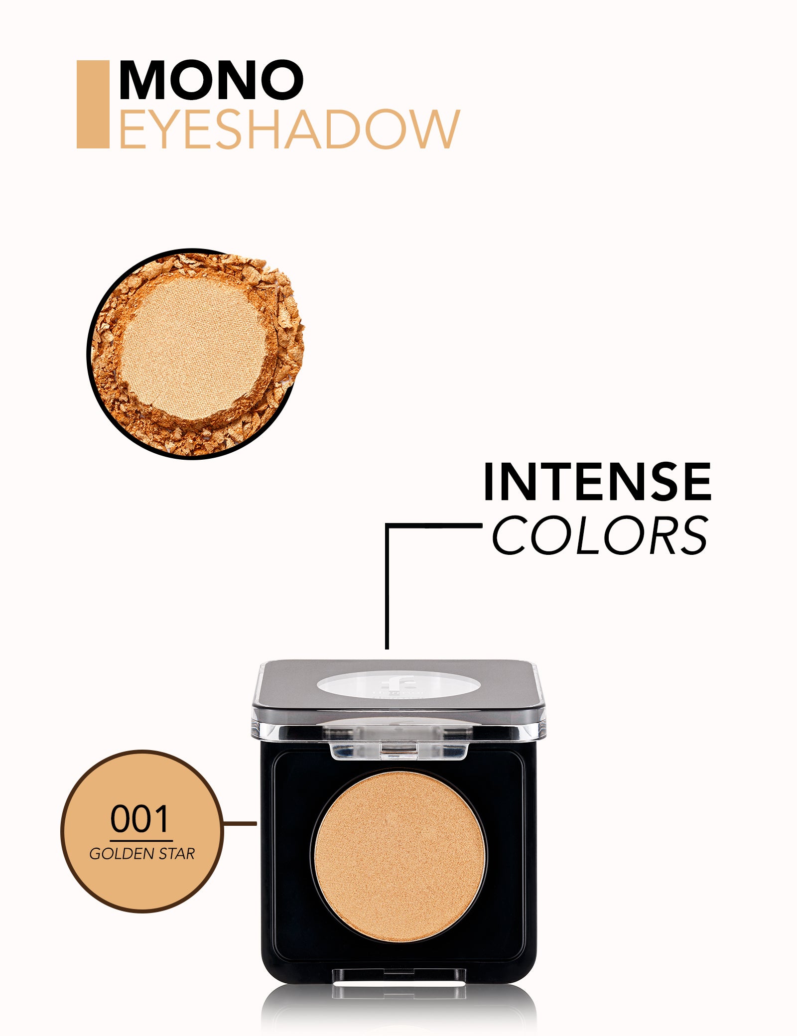 Pretty Mono Eyeshadow Ombretto 001 Goldenstar perlato shine