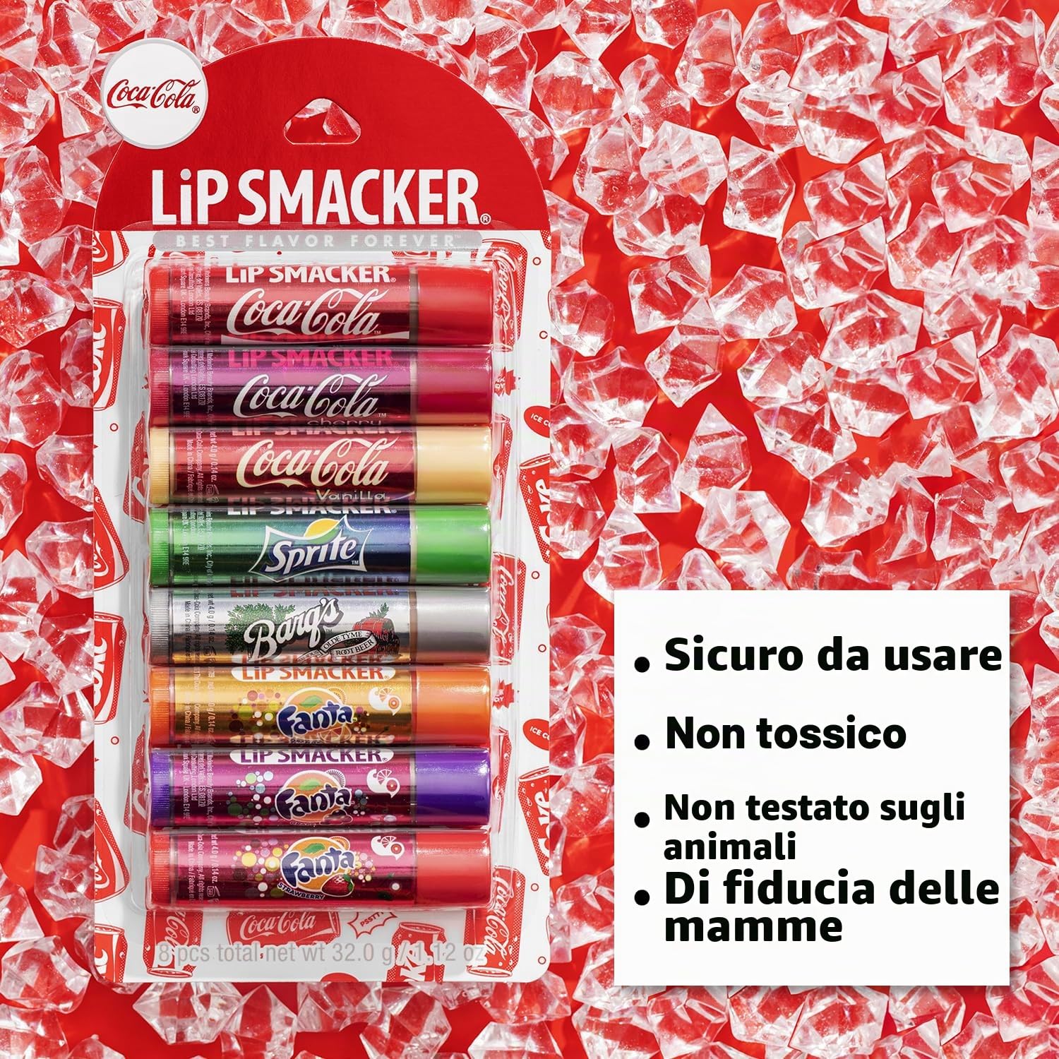 Lip Smacker Coca-Cola Set 8 Balsami Labbra Aroma Cola