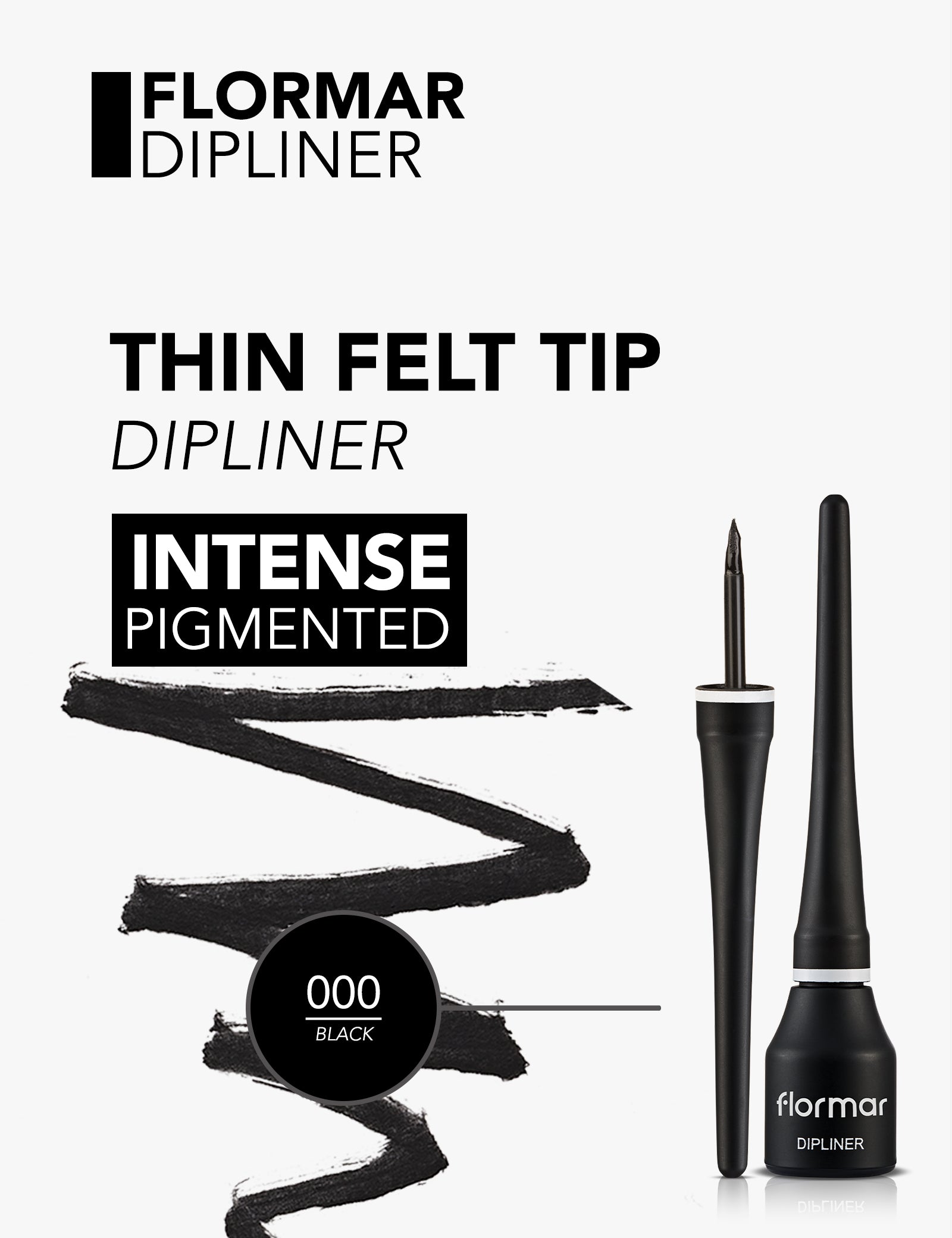 Pretty by Flormar Eyeliners Dipliner Black eyeliner nero lunga tenuta