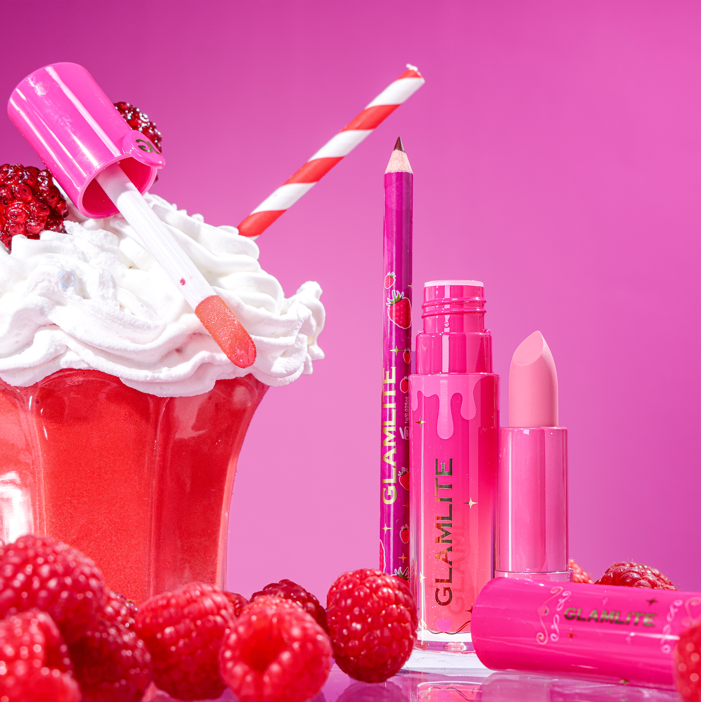 Glamlite Raspberry Sorbet Kit Labbra 3pz Vitamina E