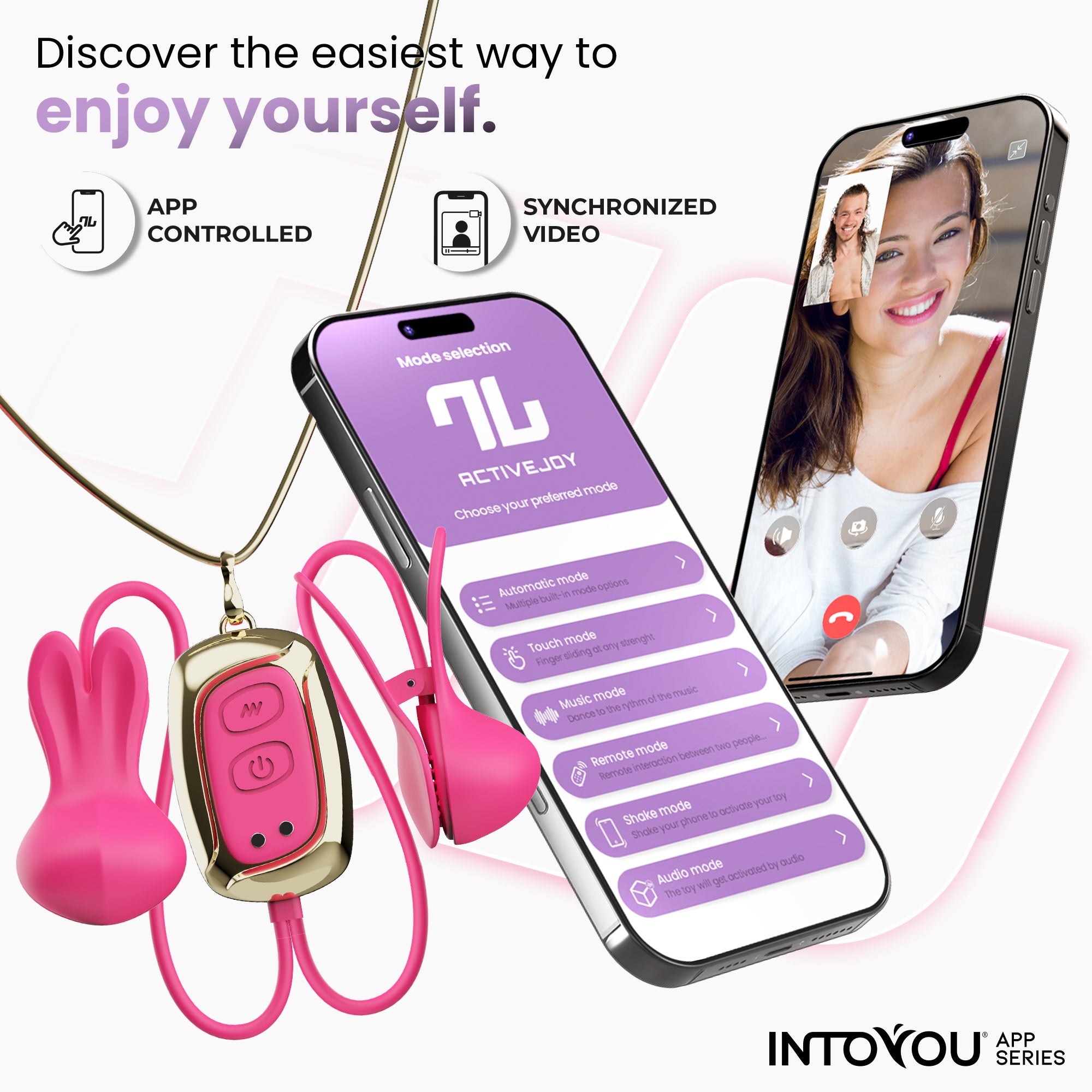 INTOYOU BDSM Tickly pinze capezzoli vibranti con app 10 funzioni