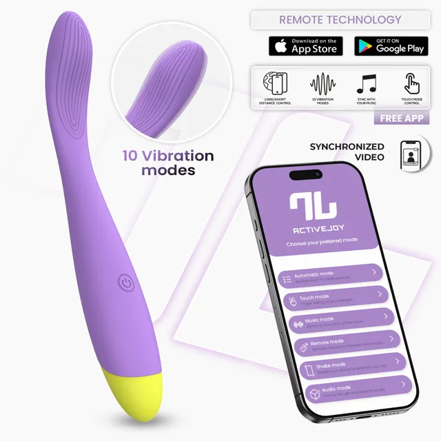 INTOYOU Neya Vibratore Punto G Viola con App 19,5 cm