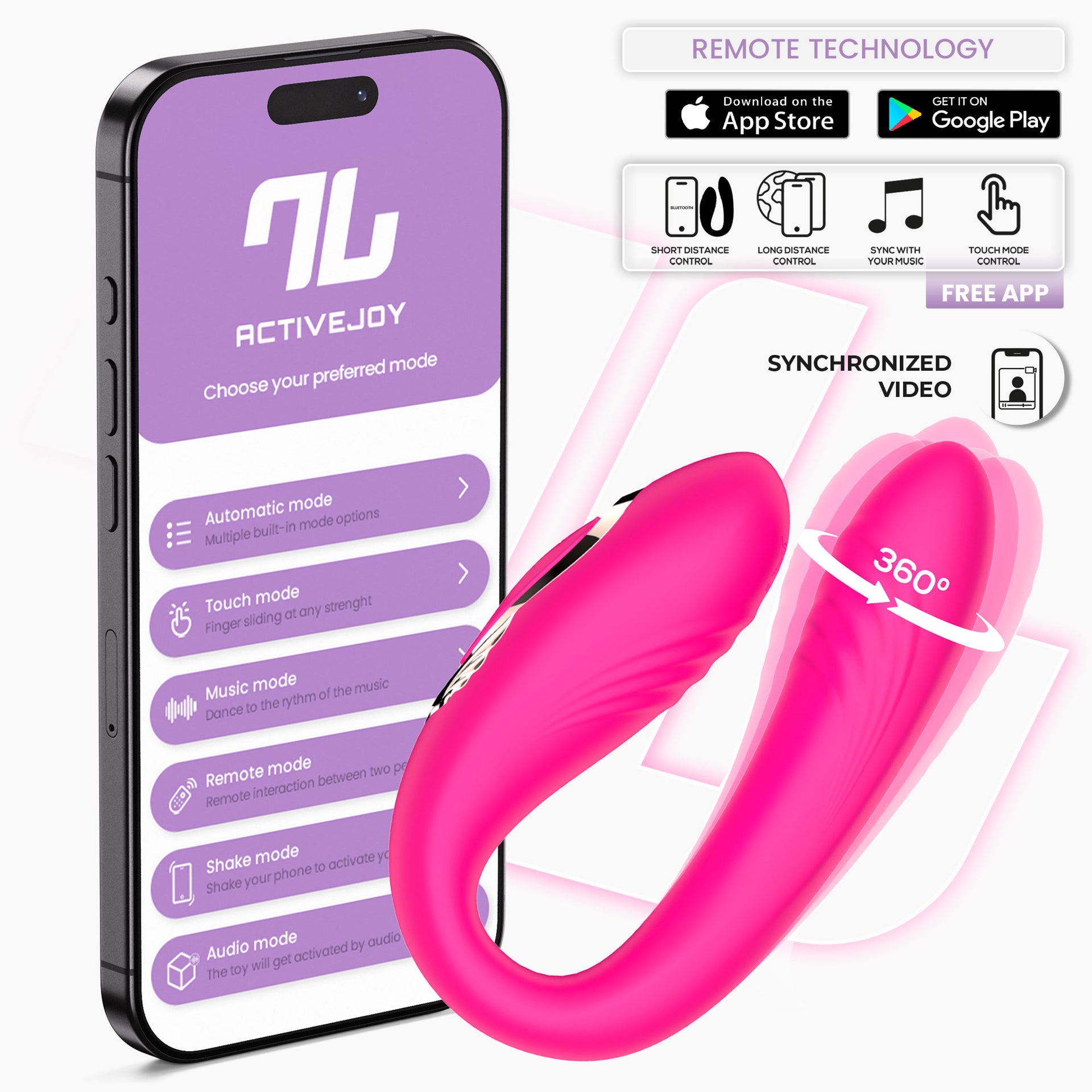 INTOYOU Per coppie Couty Toy Oscillazione 360° App