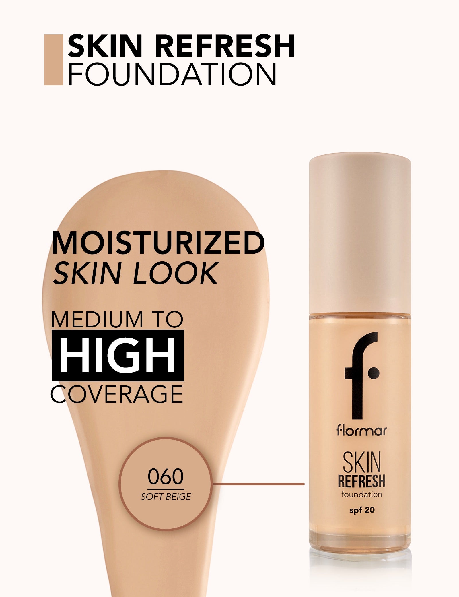 Pretty Skin Refresh 060 Soft Beige fondotinta SPF 20