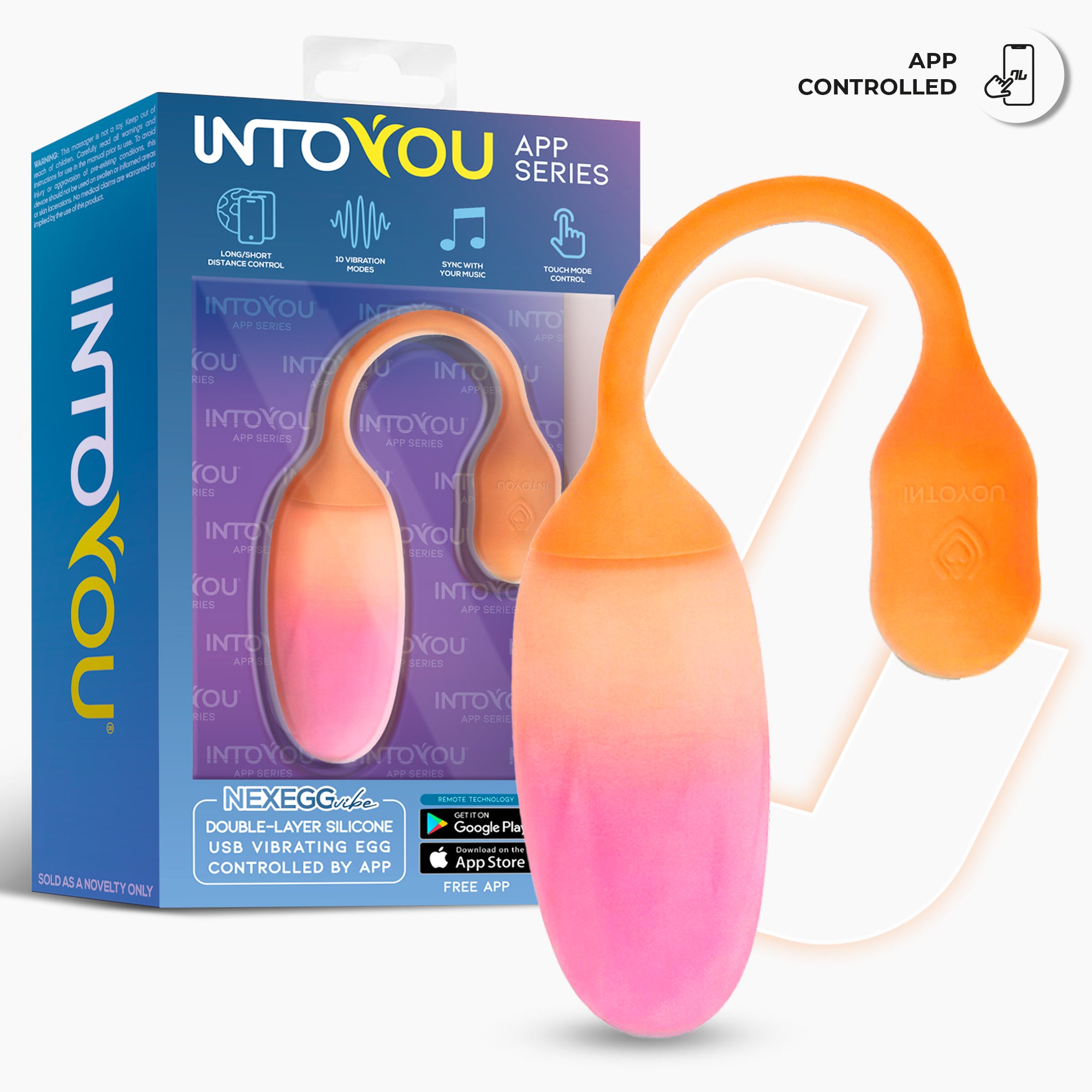 INTOYOU NexEgg uovo vibrante arancione rosa con app