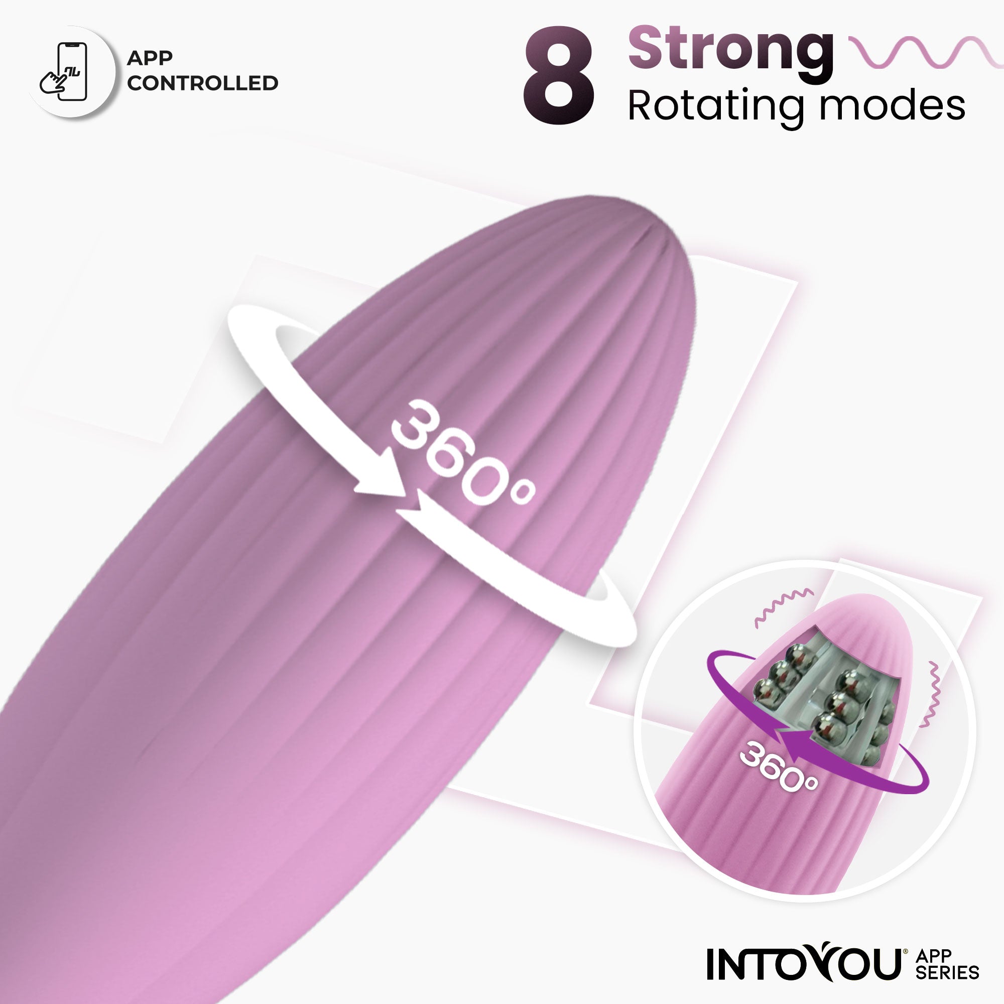 INTOYOU uovo vibrante viola rotazione sfere con app