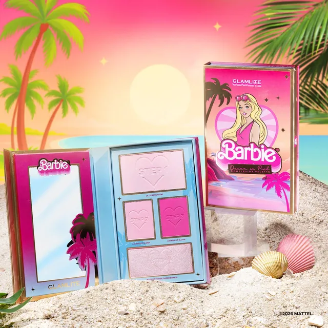 Glamlite Complexion Barbie Dream in Pink palette viso Pink