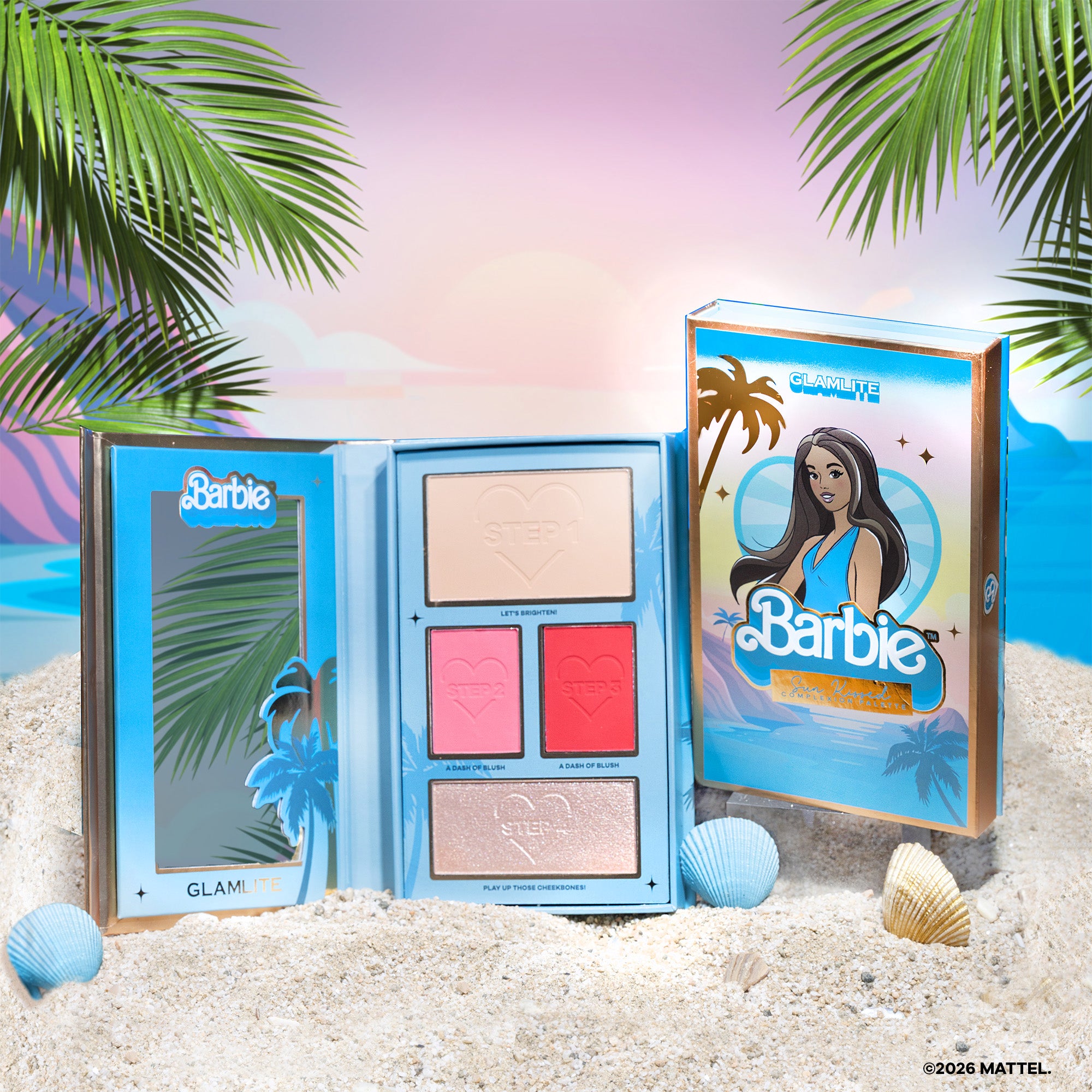 Glamlite Complexion Sunkissed Palette Viso Cipria Blush Illuminante