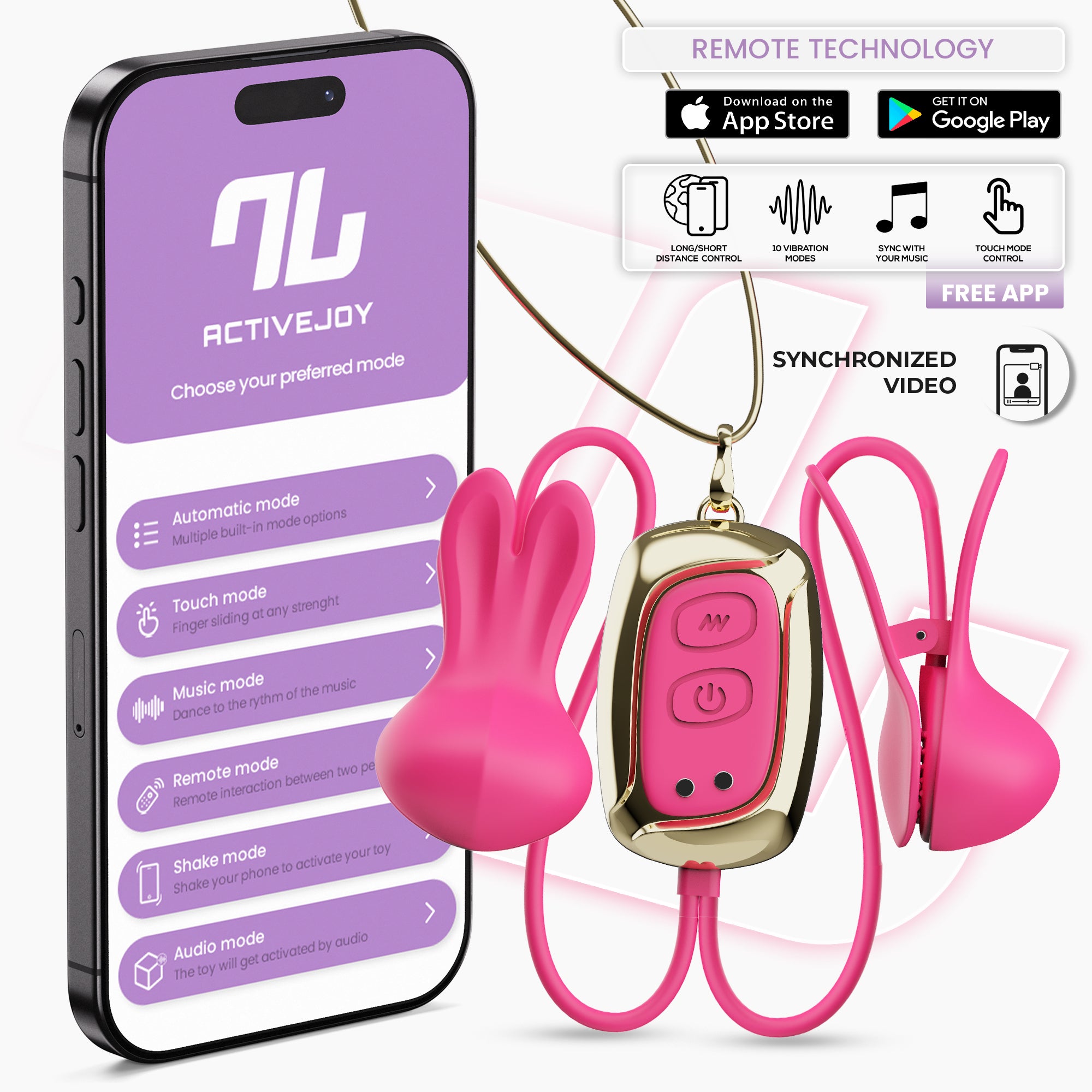 INTOYOU BDSM Tickly pinze capezzoli vibranti con app 10 funzioni