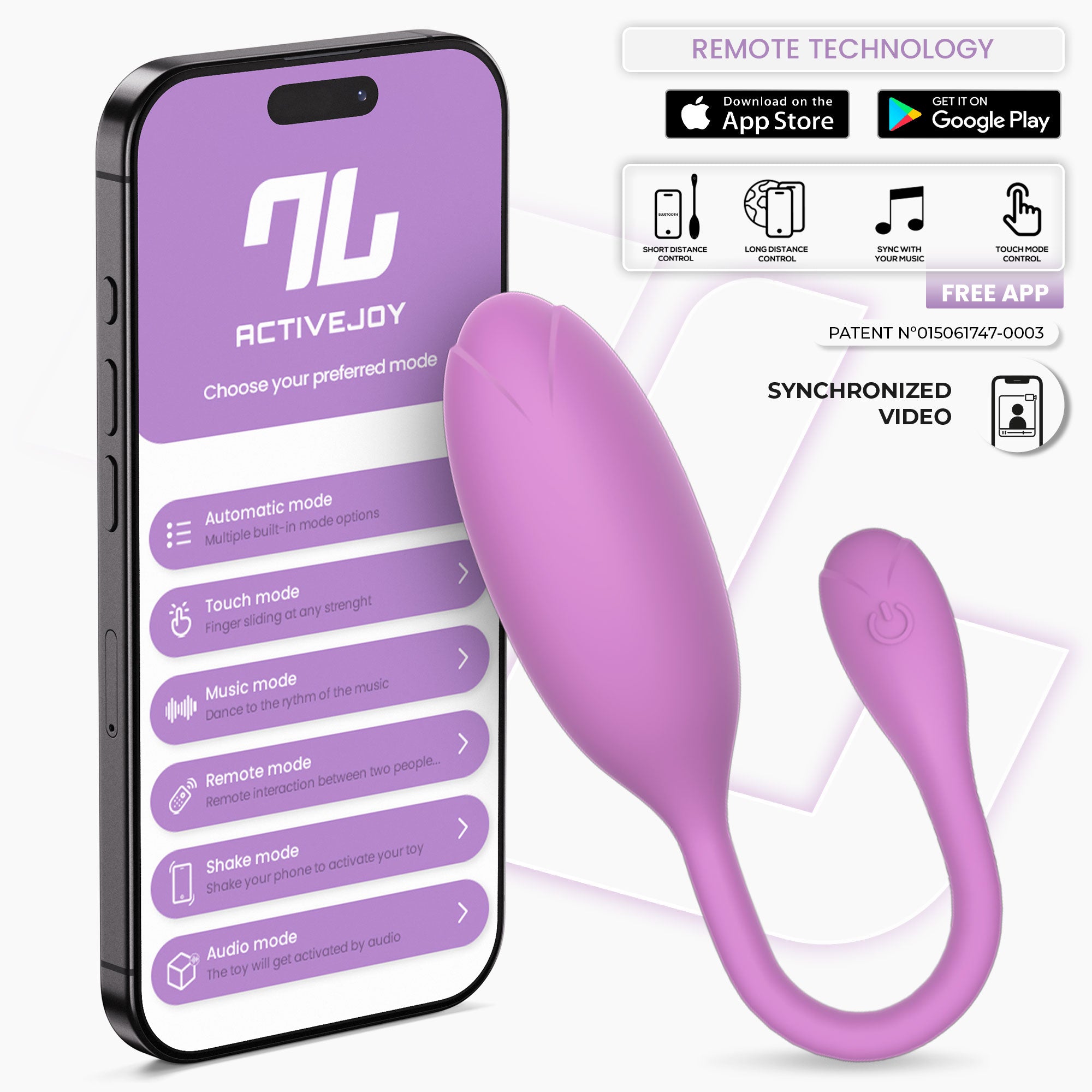 INTOYOU Logan Uovo Vibrante Viola con App Bluetooth