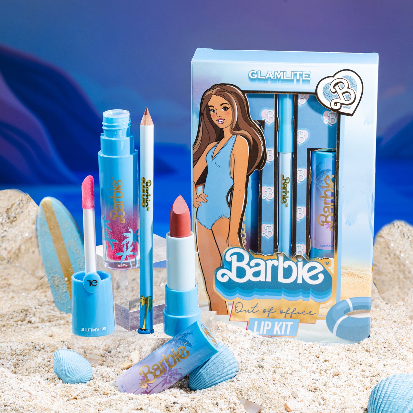 Barbie x Glamlite Out of Office kit labbra 3 pezzi cremoso