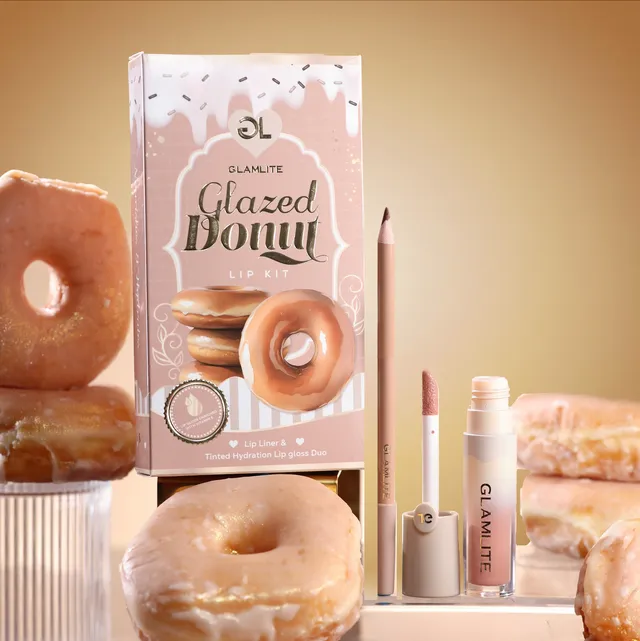Glamlite Glazed Donut Lip Kit kit labbra nude pink glitter