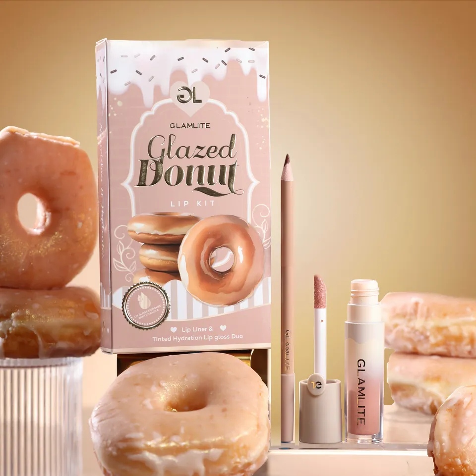 Glamlite Glazed Donut Lip Kit kit labbra nude pink glitter
