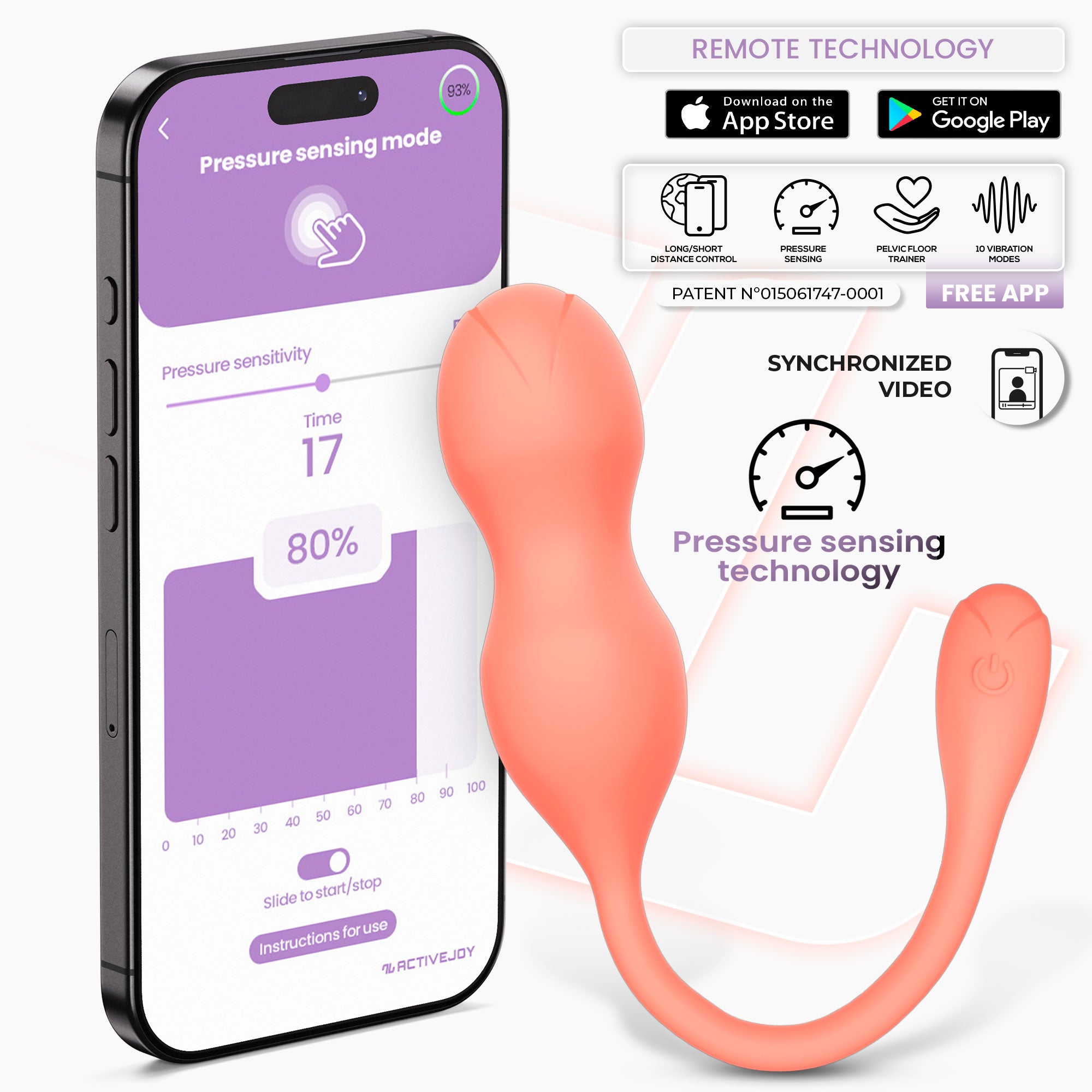 INTOYOU Kyra Allenatore Pavimento Pelvico con App Salmone