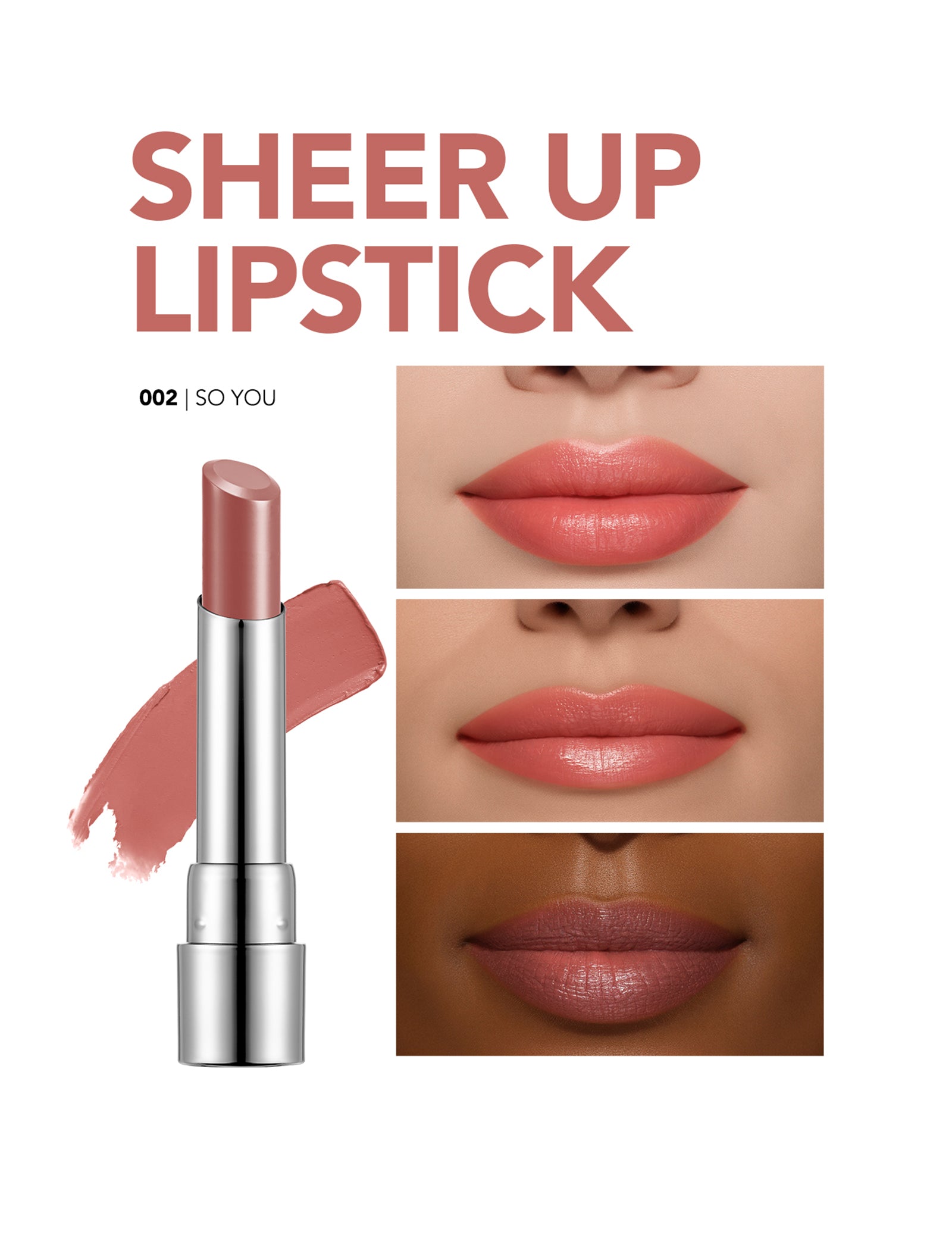 Pretty by Flormar Sheer Up 001 Harmony rossetto luminoso idratante