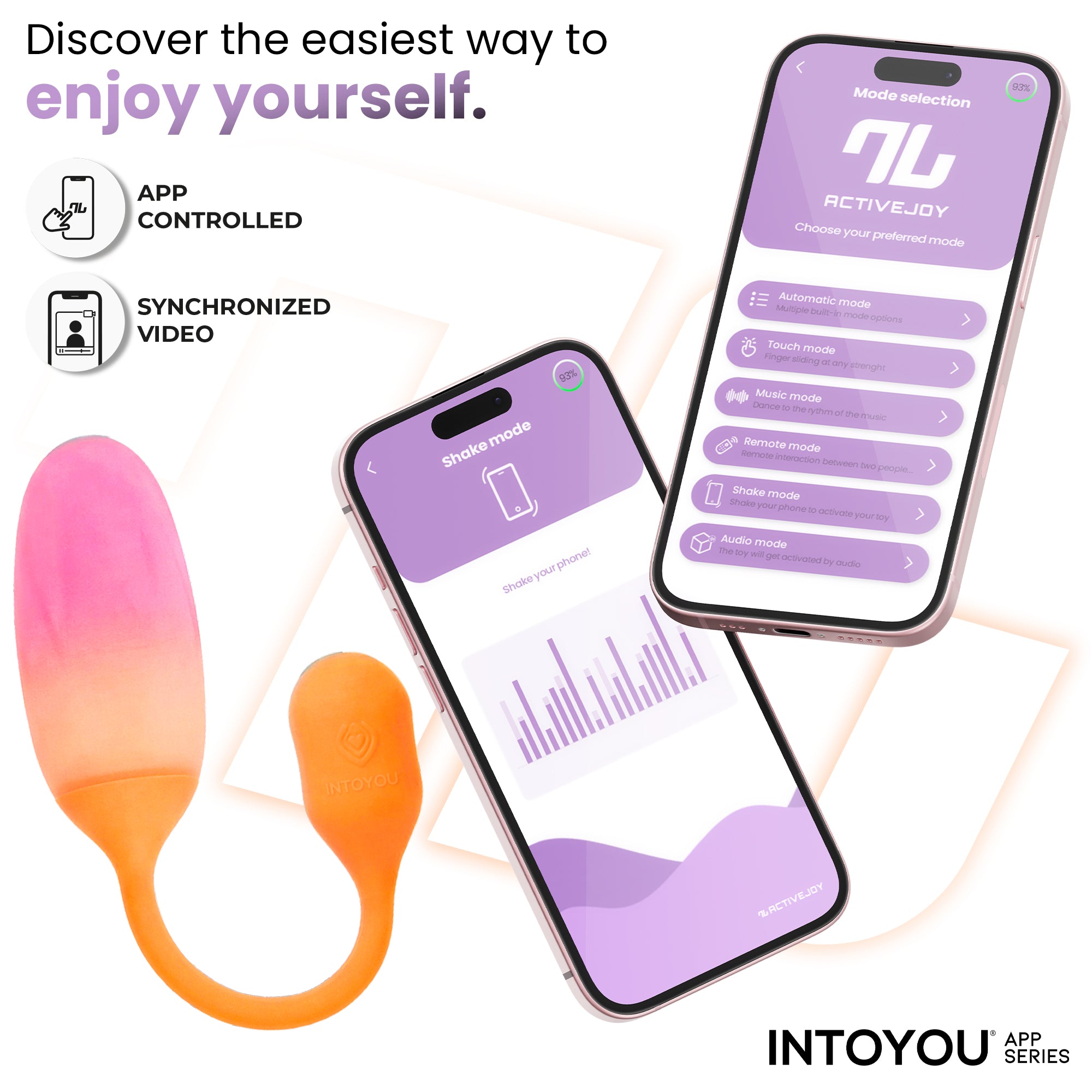 INTOYOU NexEgg uovo vibrante arancione rosa con app