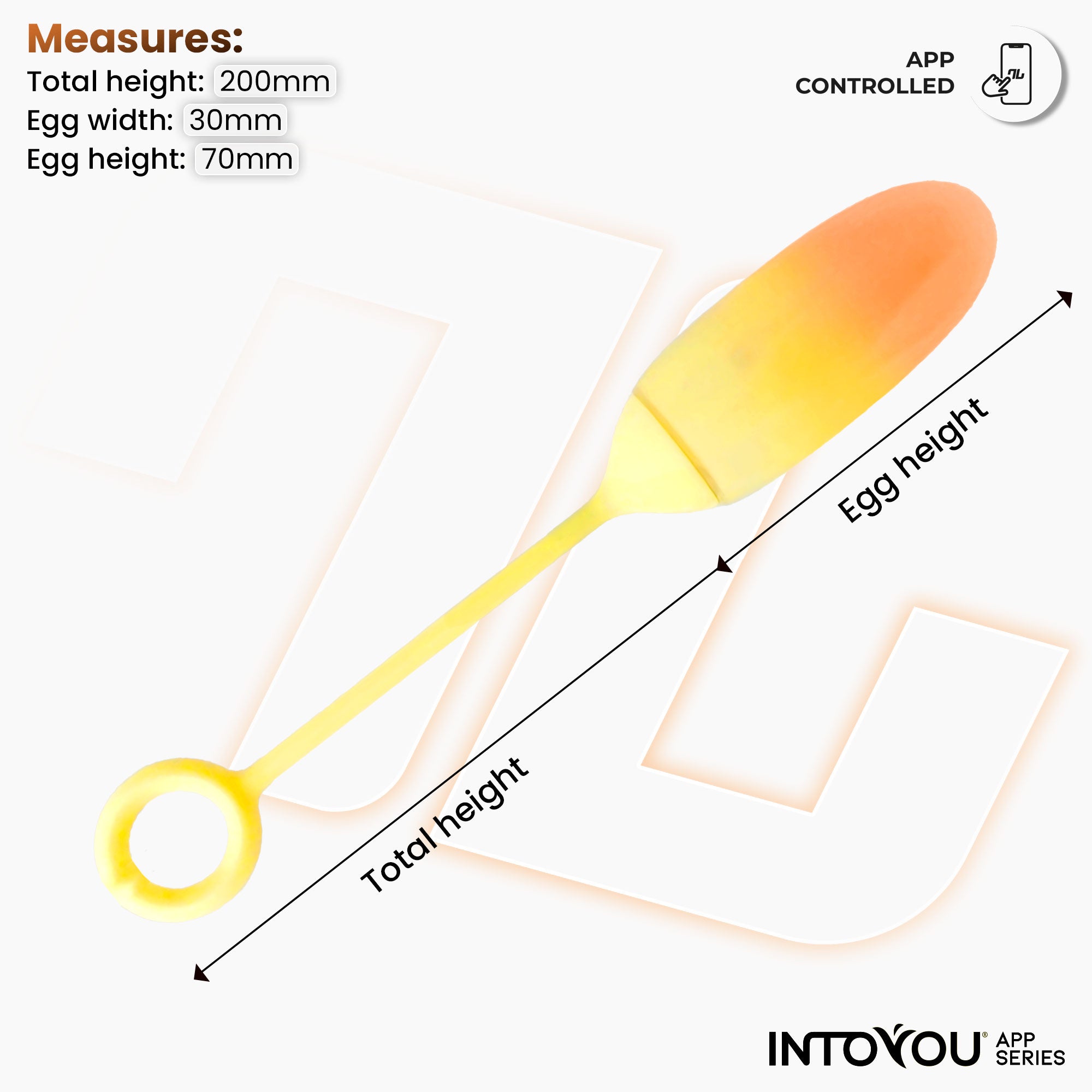 INTOYOU Uova Uovo vibrante app giallo arancione silicone