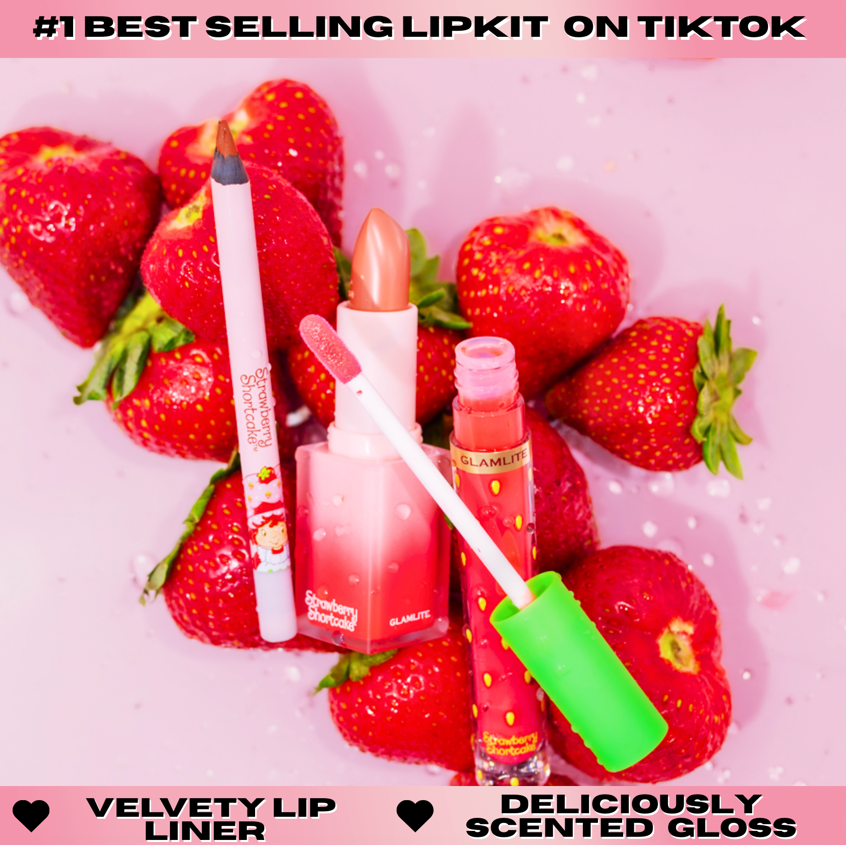Glamlite Lip Kits Berry Sweet kit labbra fragola 3 pezzi