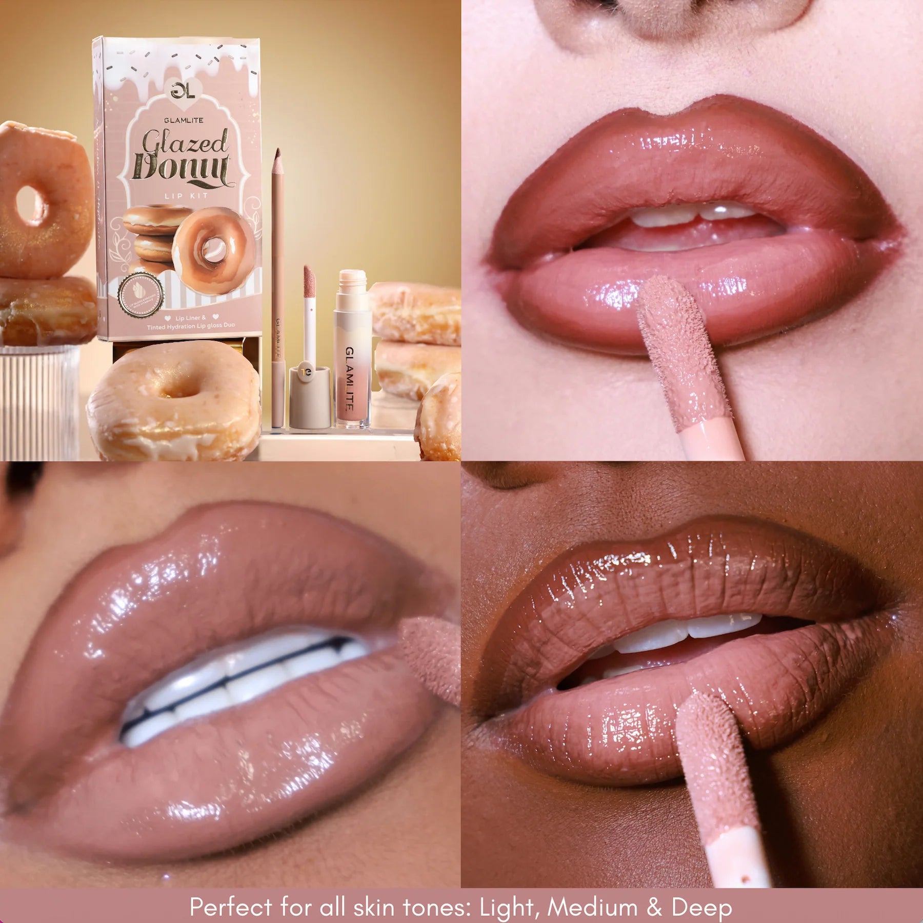 Glamlite Baddie set labbra 5 lip kit rossetto vitamina E