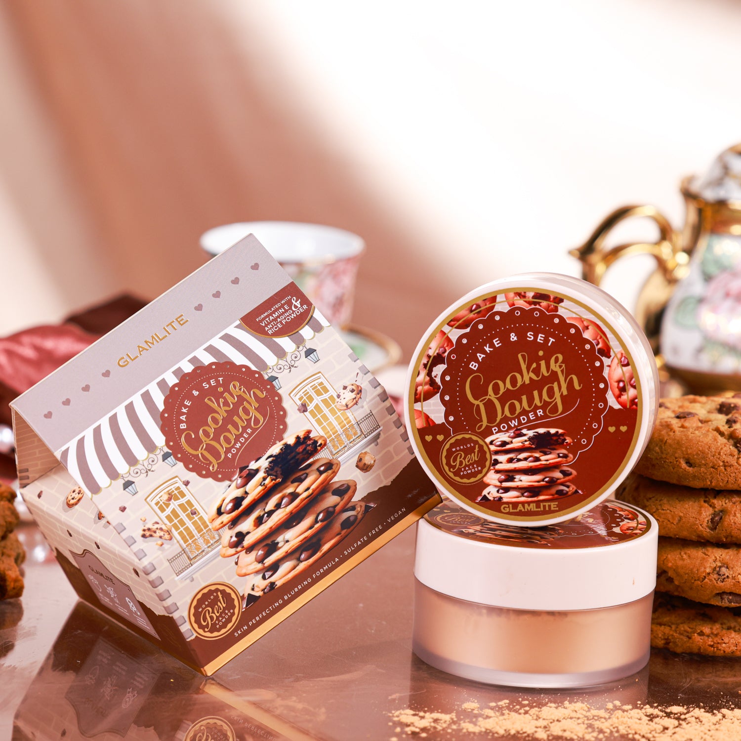 Glamlite Cookie Dough Bake & Set cipria 35g pelli medio-scure