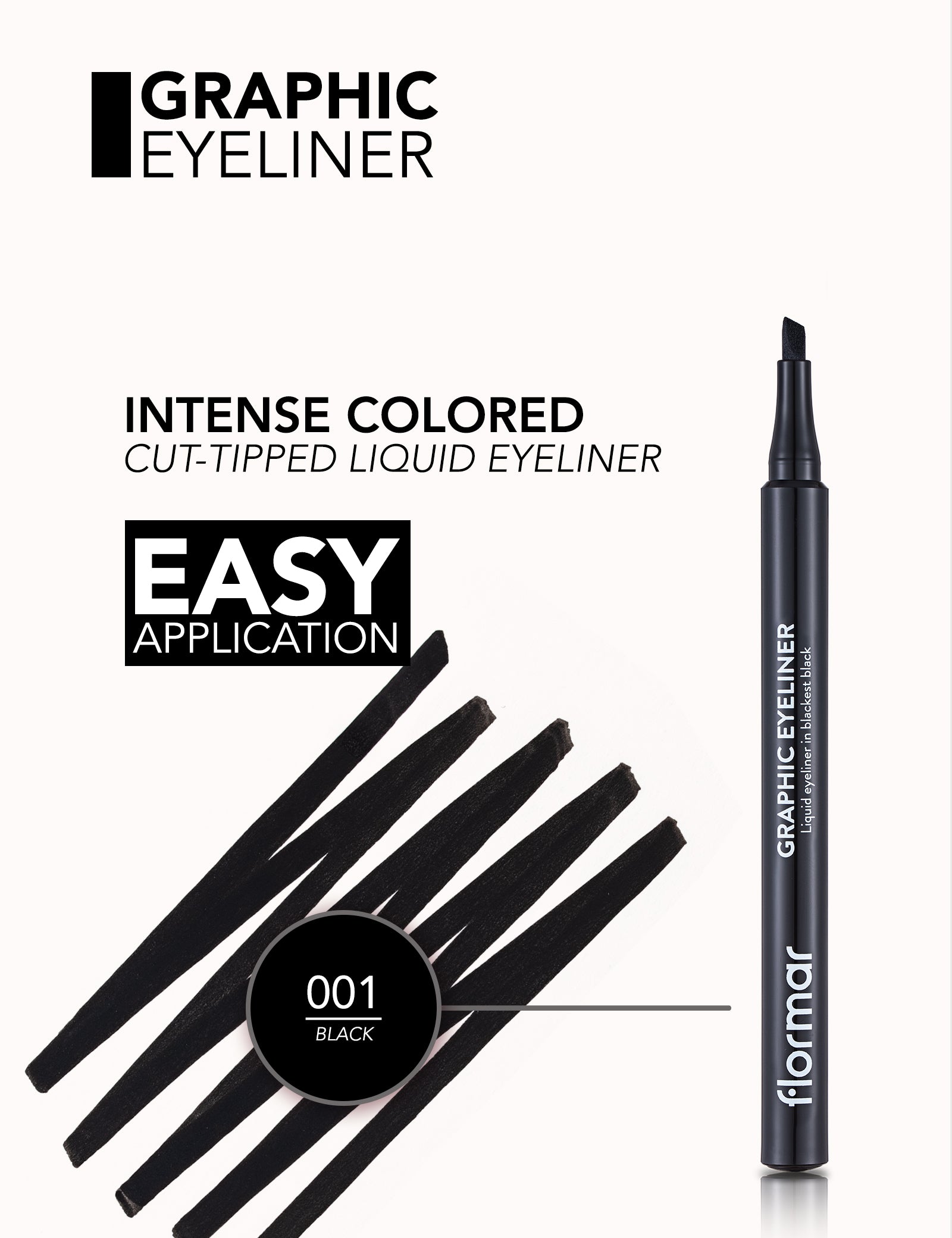 Pretty by Flormar Graphic Eyeliner nero 01 Black