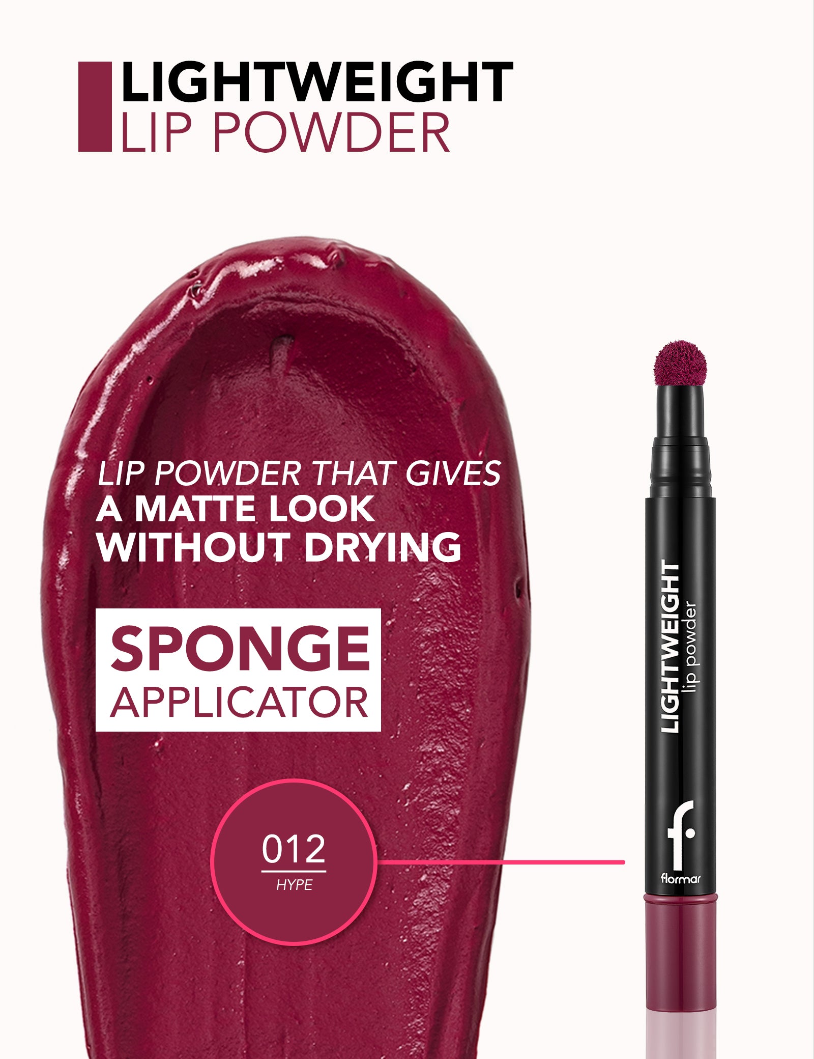 Pretty by Flormar Lightweight Lip Powder Rossetto 01 Ladylike