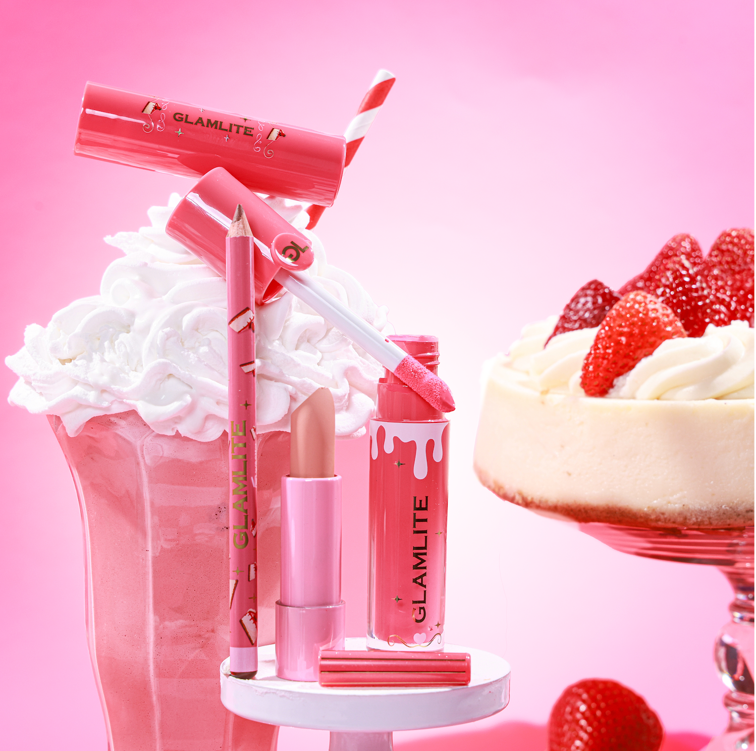 Glamlite Strawberry Cheesecake kit labbra 3 pezzi fragola