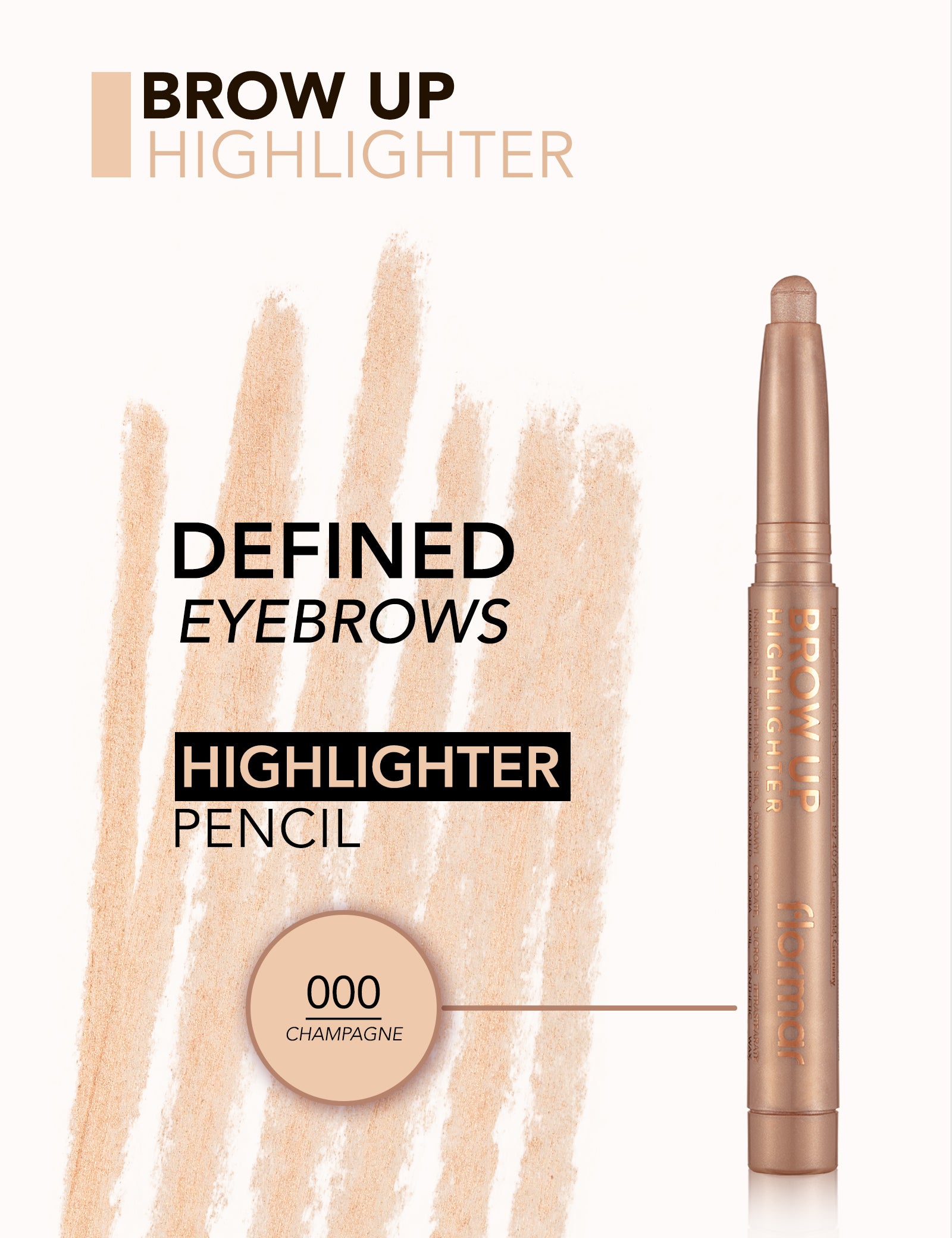 Pretty by Flormar Brow Up 000 Champagne matita sopracciglia