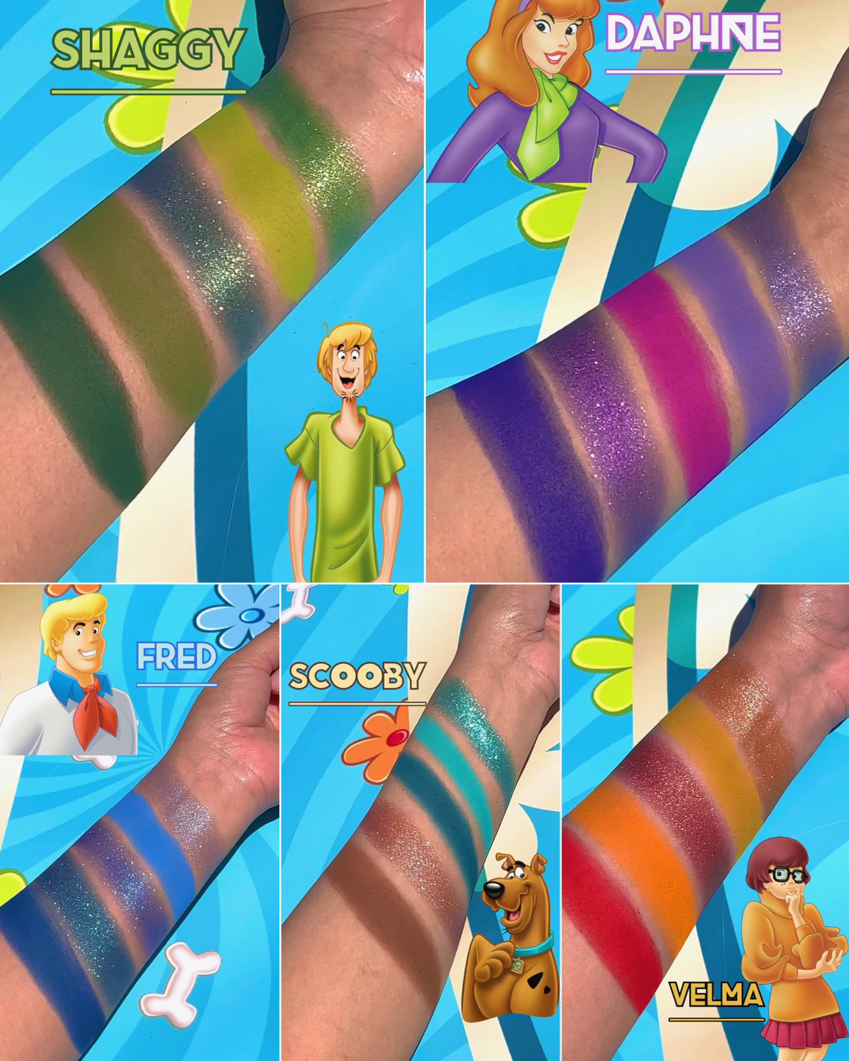 Glamlite Scooby-Doo palette ombretti 25 colori viso corpo