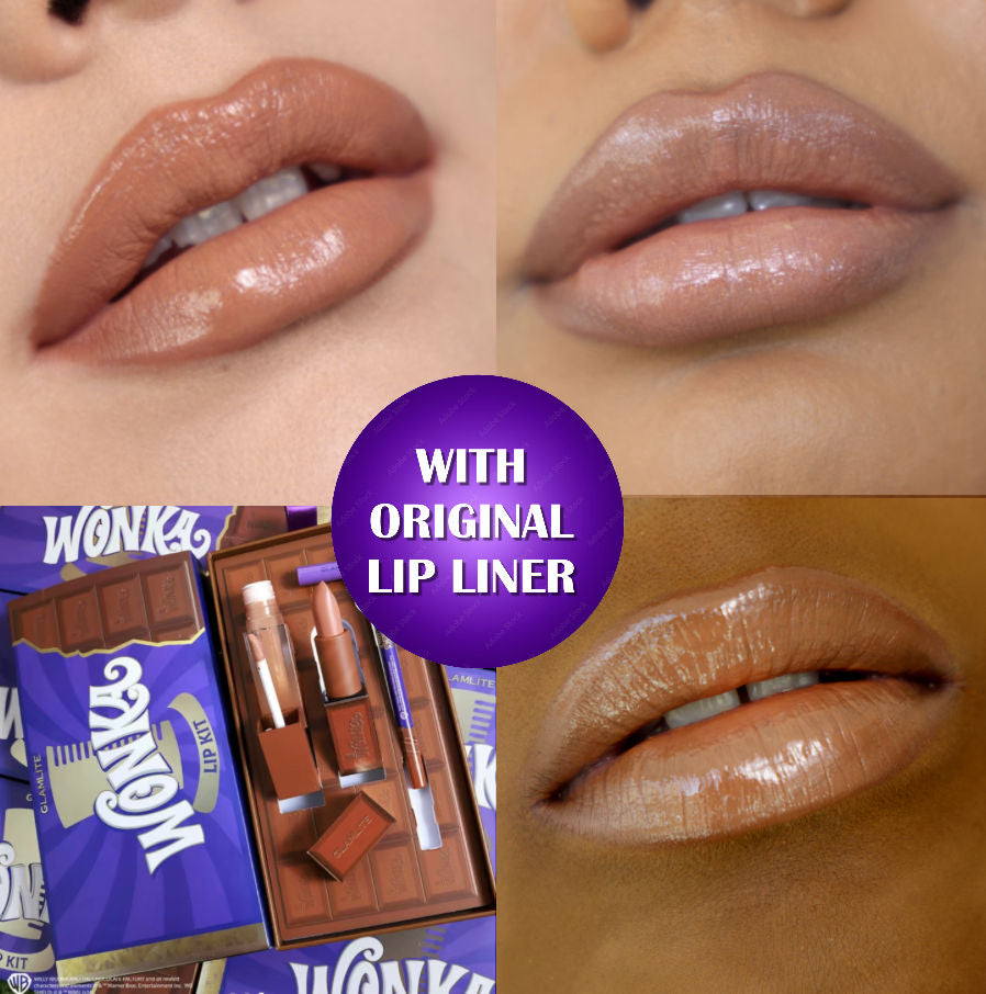 Glamlite Lip Kits Wonka Kit labbra 3 pezzi nude cioccolato