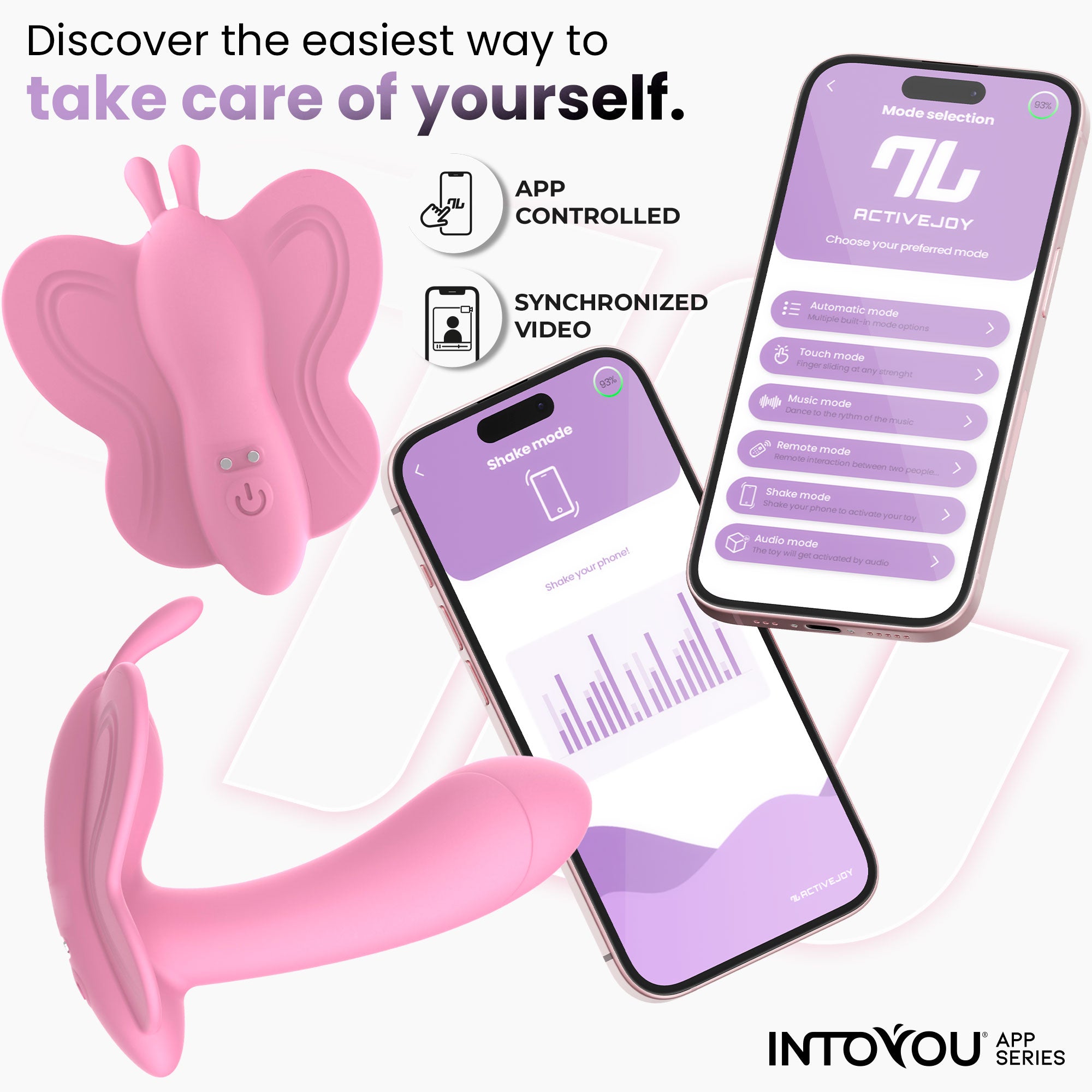 INTOYOU Wingy stimolatore farfalla rosa con app
