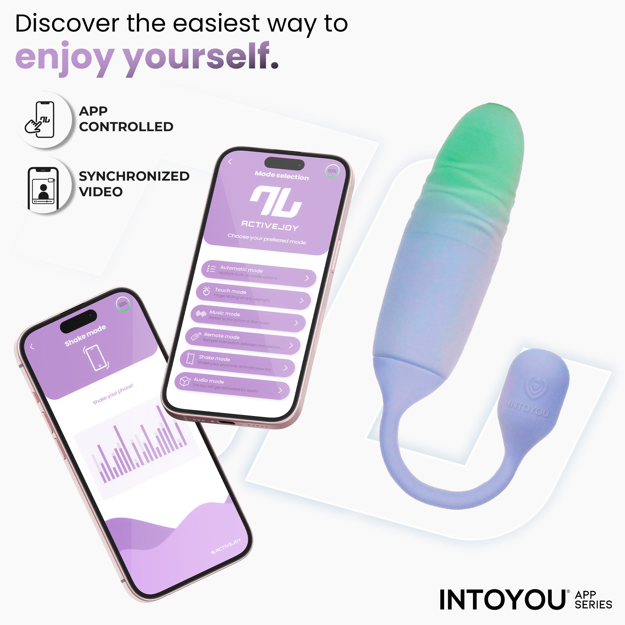 INTOYOU NexEgg Motion uovo vibrante app lilla pistacchio thrusting