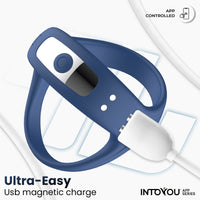 INTOYOU Rank anello vibrante blu con app