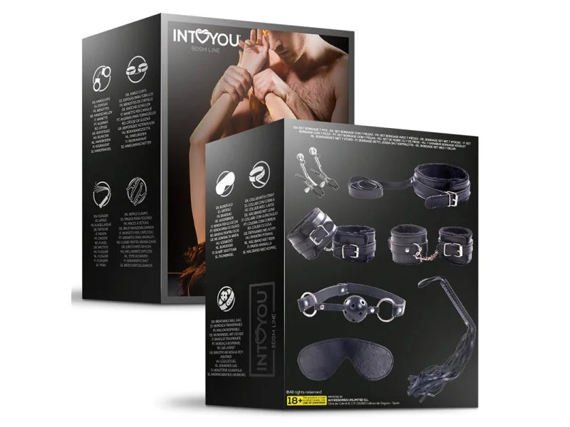 INTOYOU BDSM Set Bondage 7 Pezzi Furry Coppia