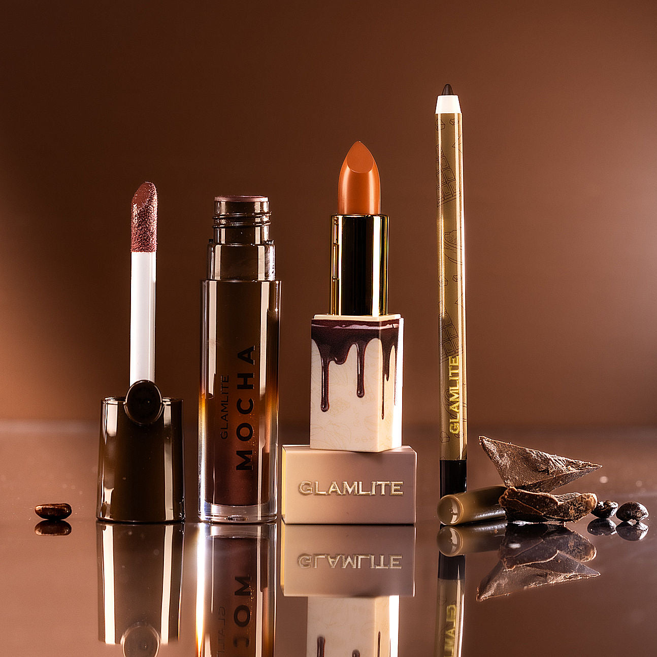 Glamlite Lip Kits Mocha Frappe kit labbra 3 pezzi marrone
