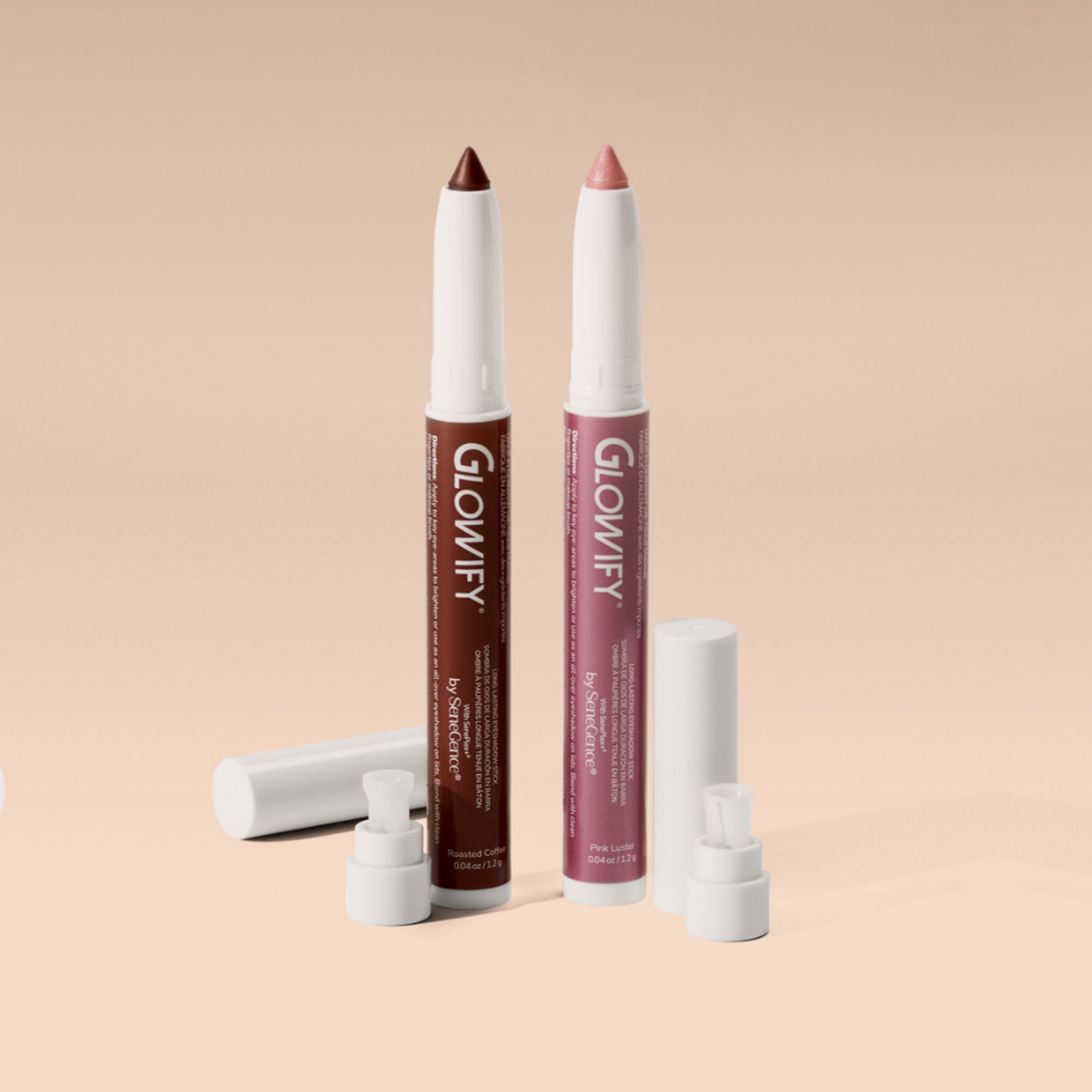 LipSense Glowify Pink Mocha ombretto stick duo 2 pezzi shimmer
