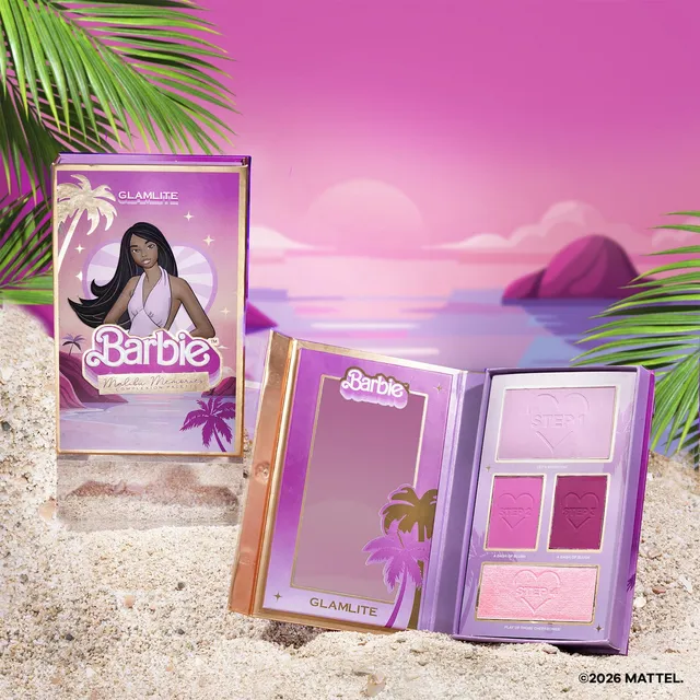 Glamlite Barbie Malibu Memories palette viso viola 4 colori