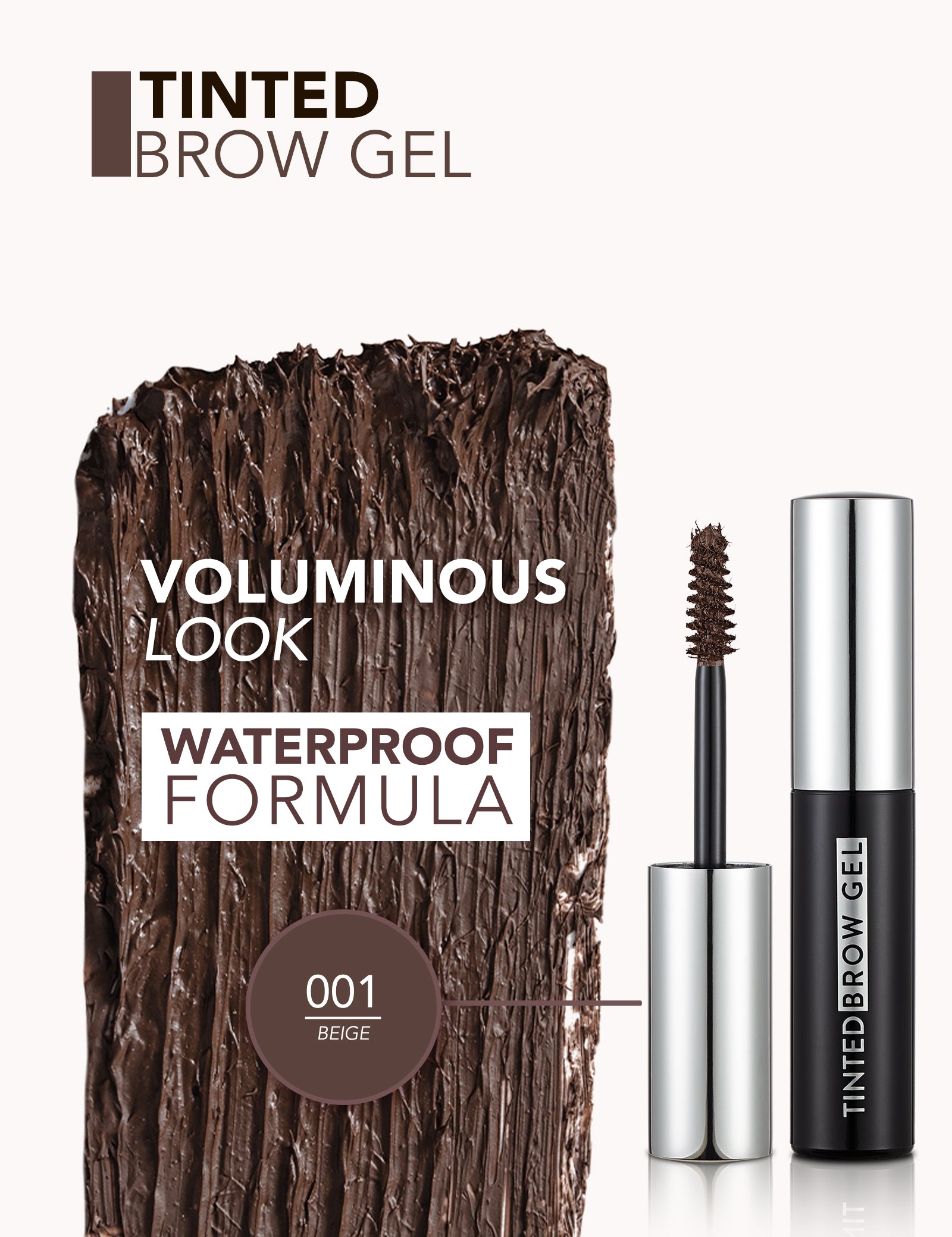 Pretty by Flormar Eyebrows Tinted Brow Gel mascara 001 beige
