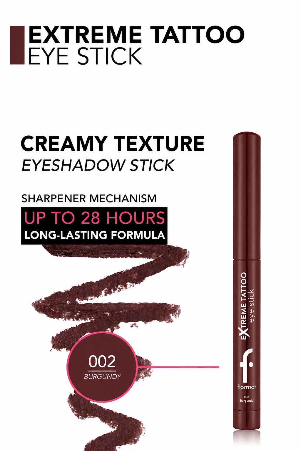 Pretty by Flormar Mono Eyeshadow Extreme Tattoo Eye Stick 001
