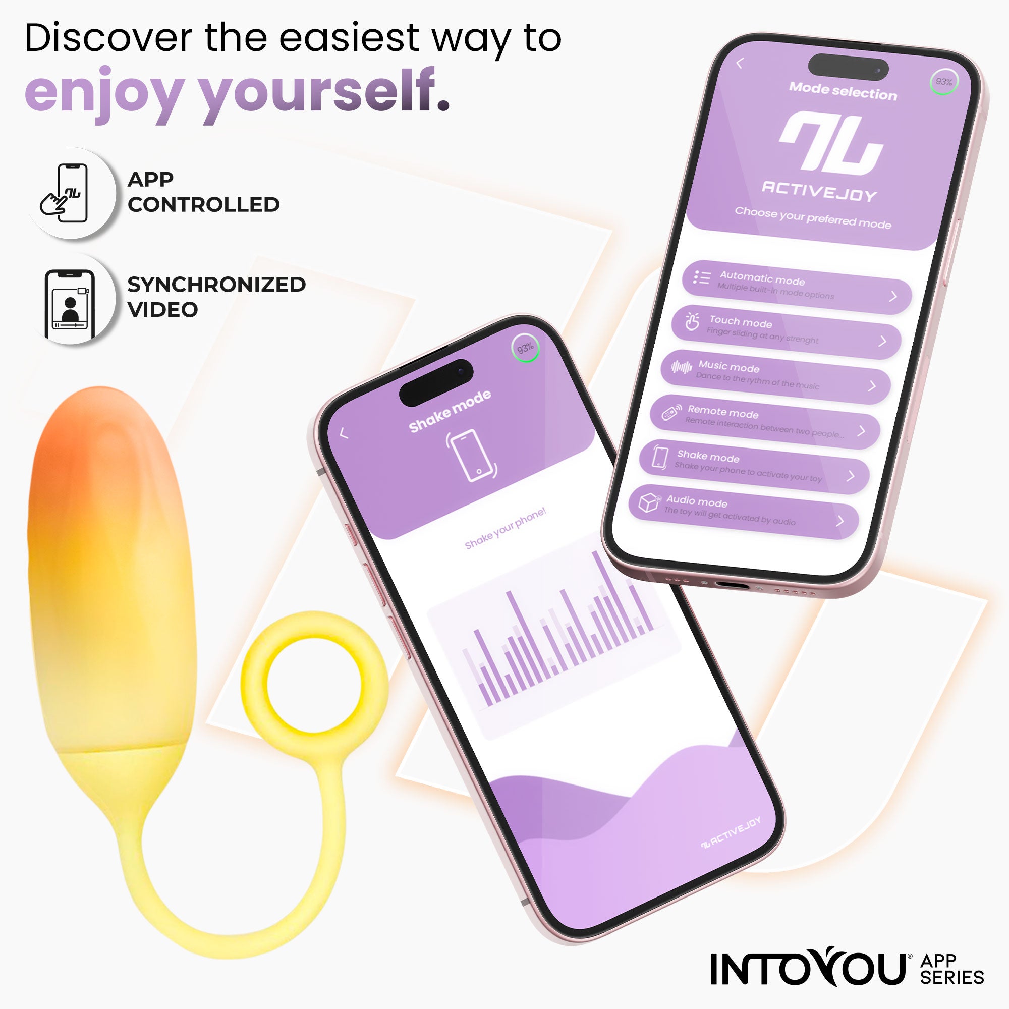 INTOYOU Uova Uovo vibrante app giallo arancione silicone