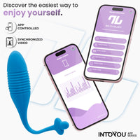 INTOYOU Uovo vibrante thrusting blu con app