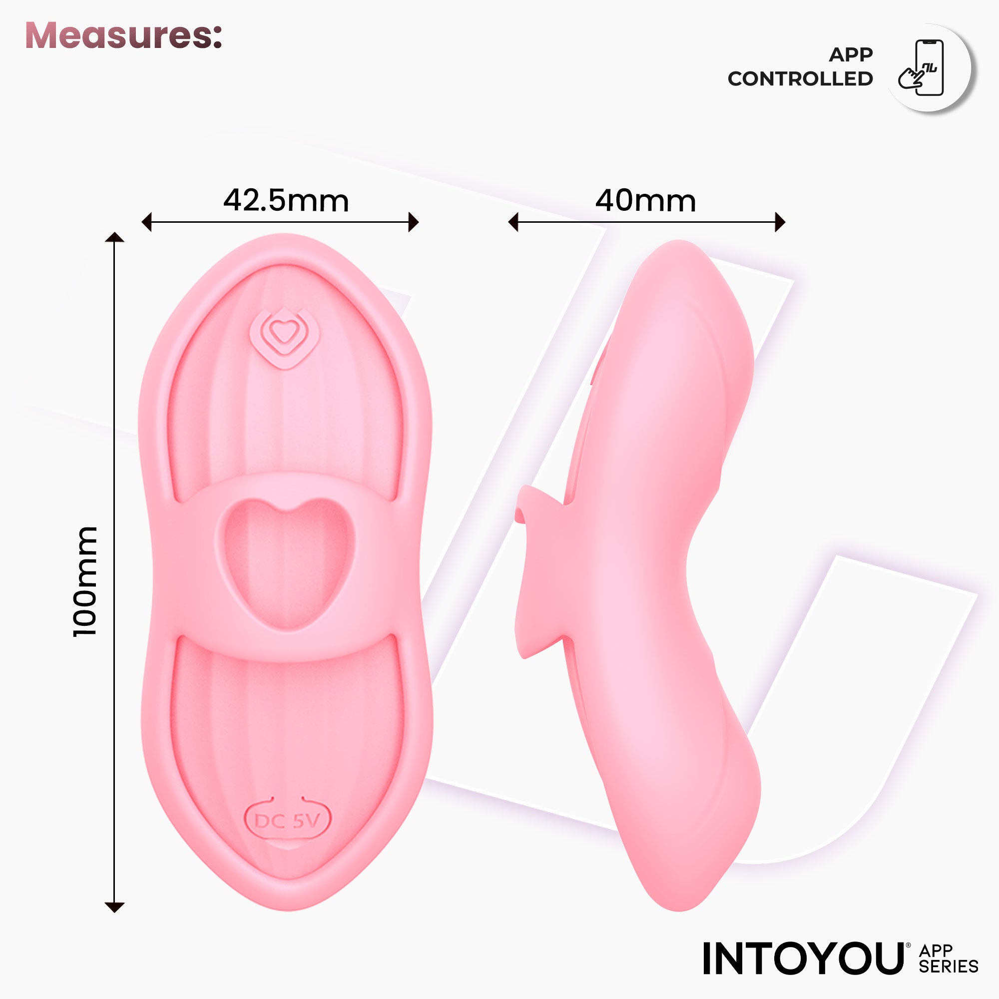 INTOYOU Laia Stimolatore Dito con Calore Rosa App