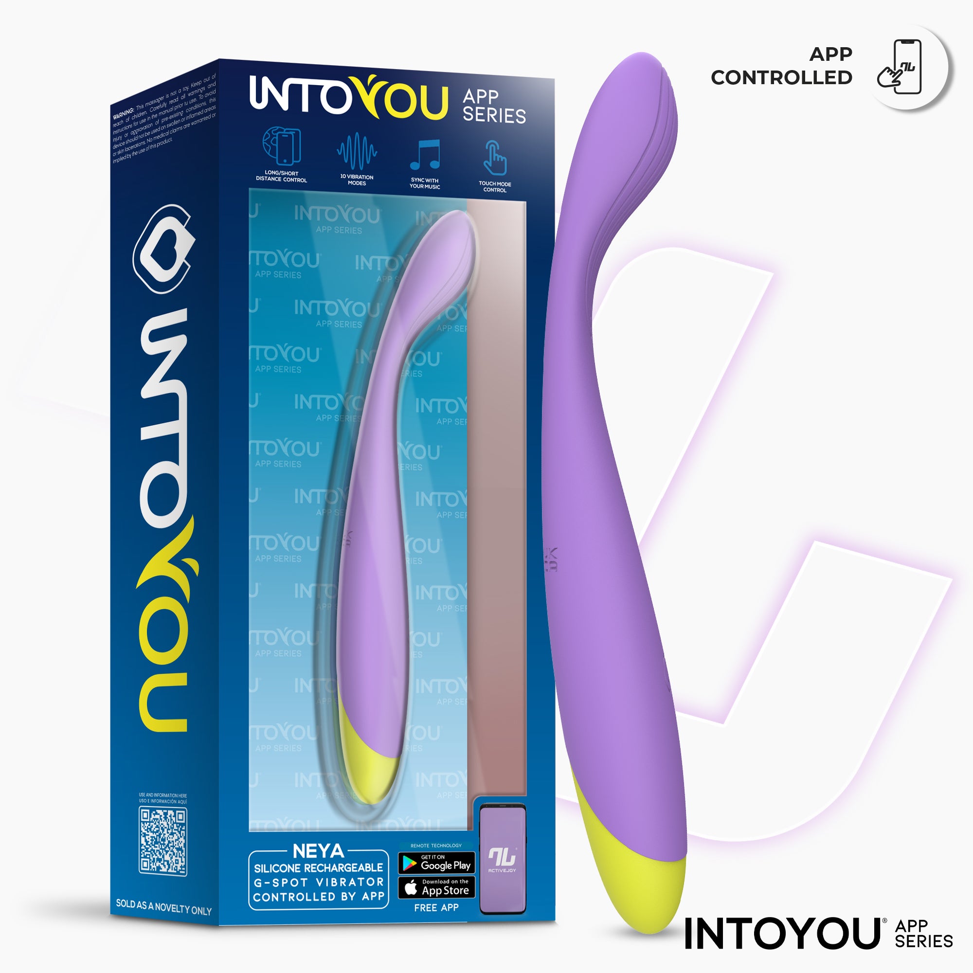INTOYOU Neya vibratore punto G con app viola silicone